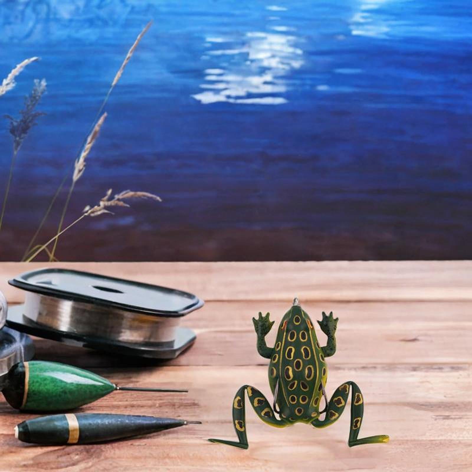 Fishing Frog Lure Weedless Hooks Sturdy for Bass Fishing for Bass Trout Pike Dark Green
