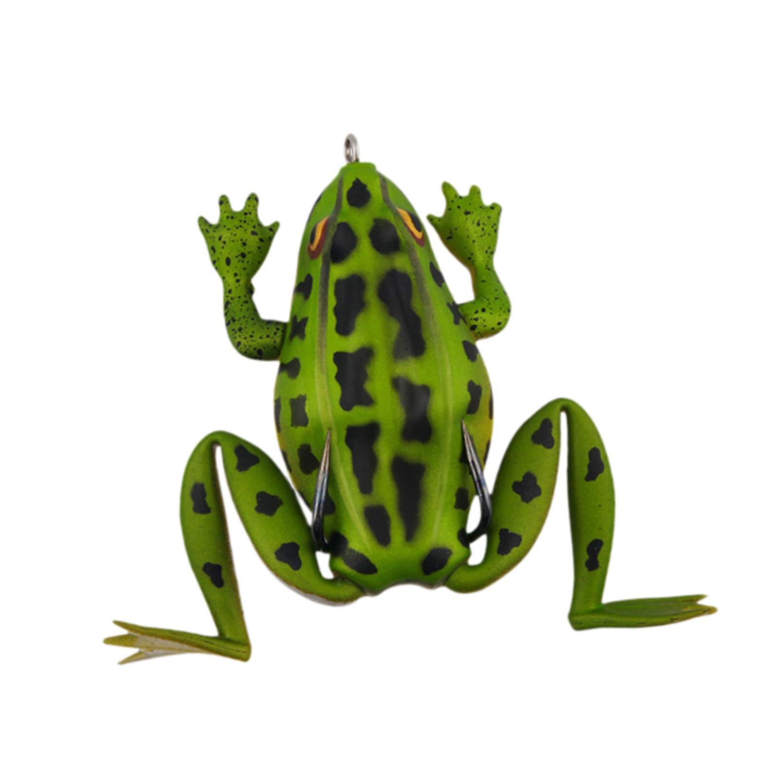 Fishing Frog Lure Weedless Hooks Sturdy for Bass Fishing for Bass Trout Pike Green pattern
