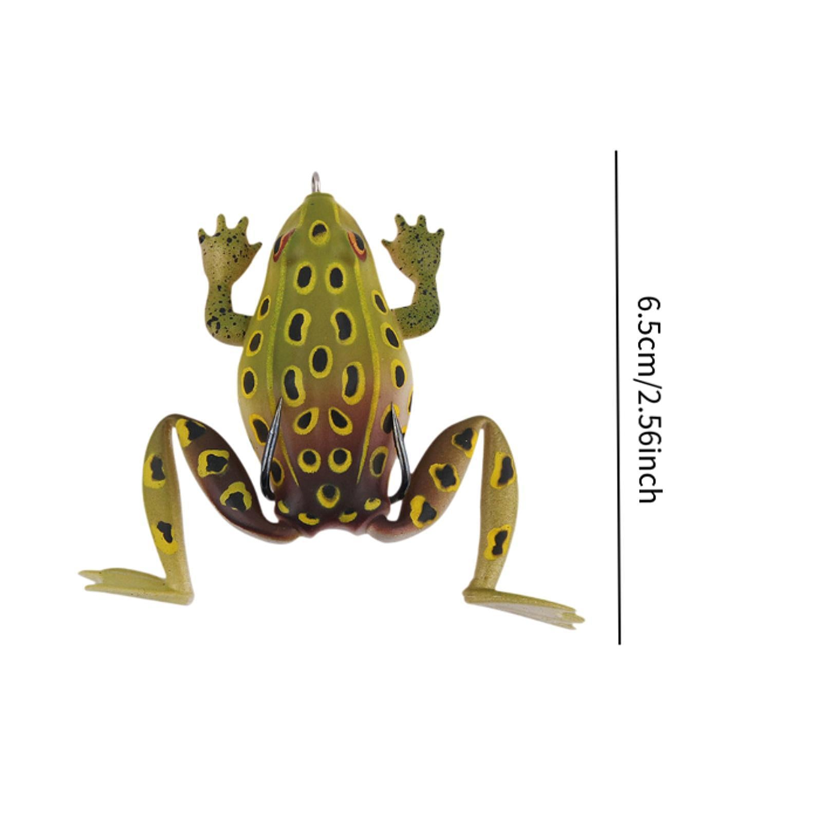 Fishing Frog Lure Weedless Hooks Sturdy for Bass Fishing for Bass Trout Pike Dark yellow