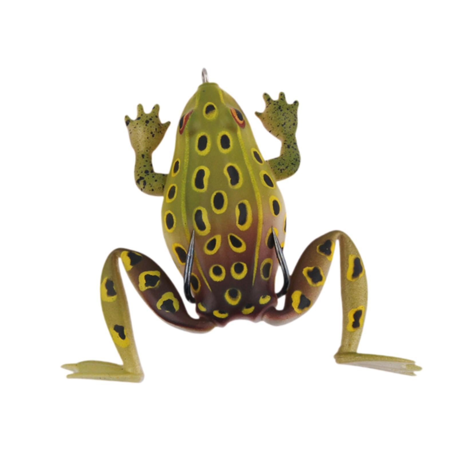 Fishing Frog Lure Weedless Hooks Sturdy for Bass Fishing for Bass Trout Pike Dark yellow