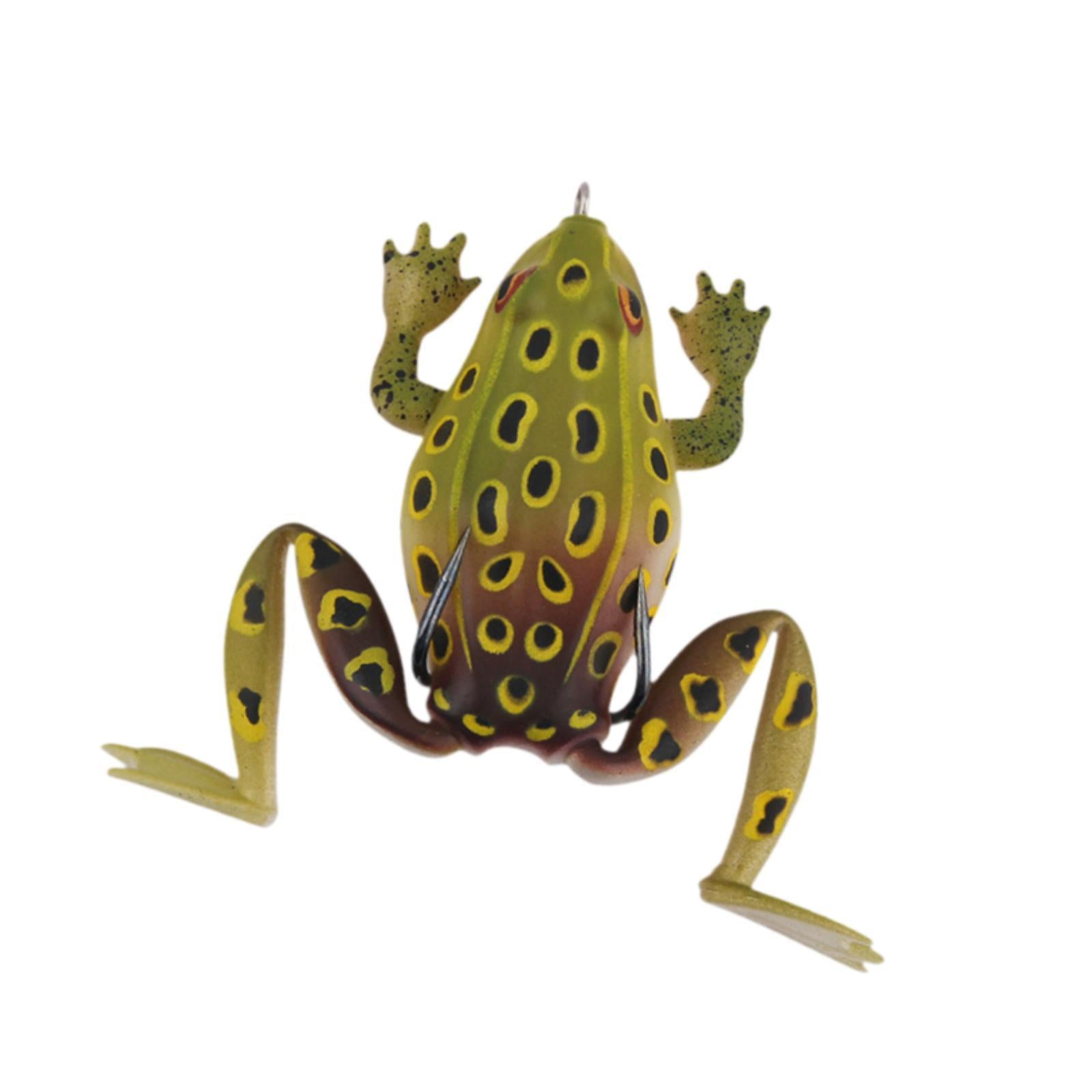Fishing Frog Lure Weedless Hooks Sturdy for Bass Fishing for Bass Trout Pike Dark yellow