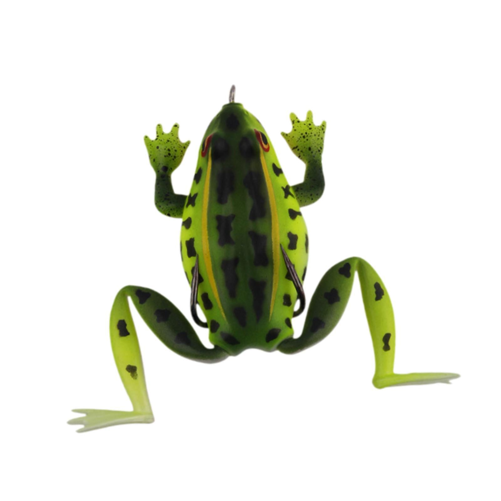 Fishing Frog Lure Weedless Hooks Sturdy for Bass Fishing for Bass Trout Pike Black Green