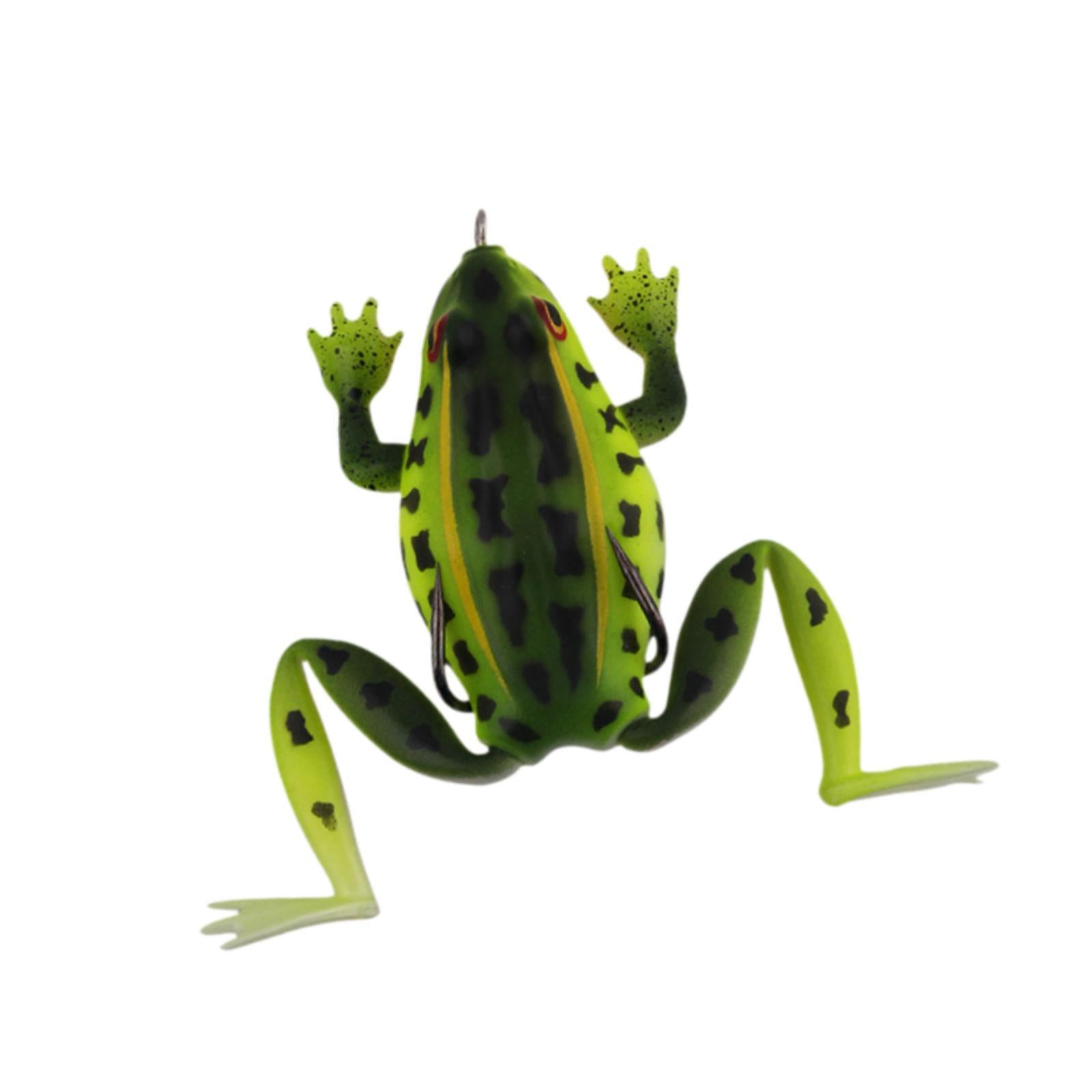 Fishing Frog Lure Weedless Hooks Sturdy for Bass Fishing for Bass Trout Pike Black Green