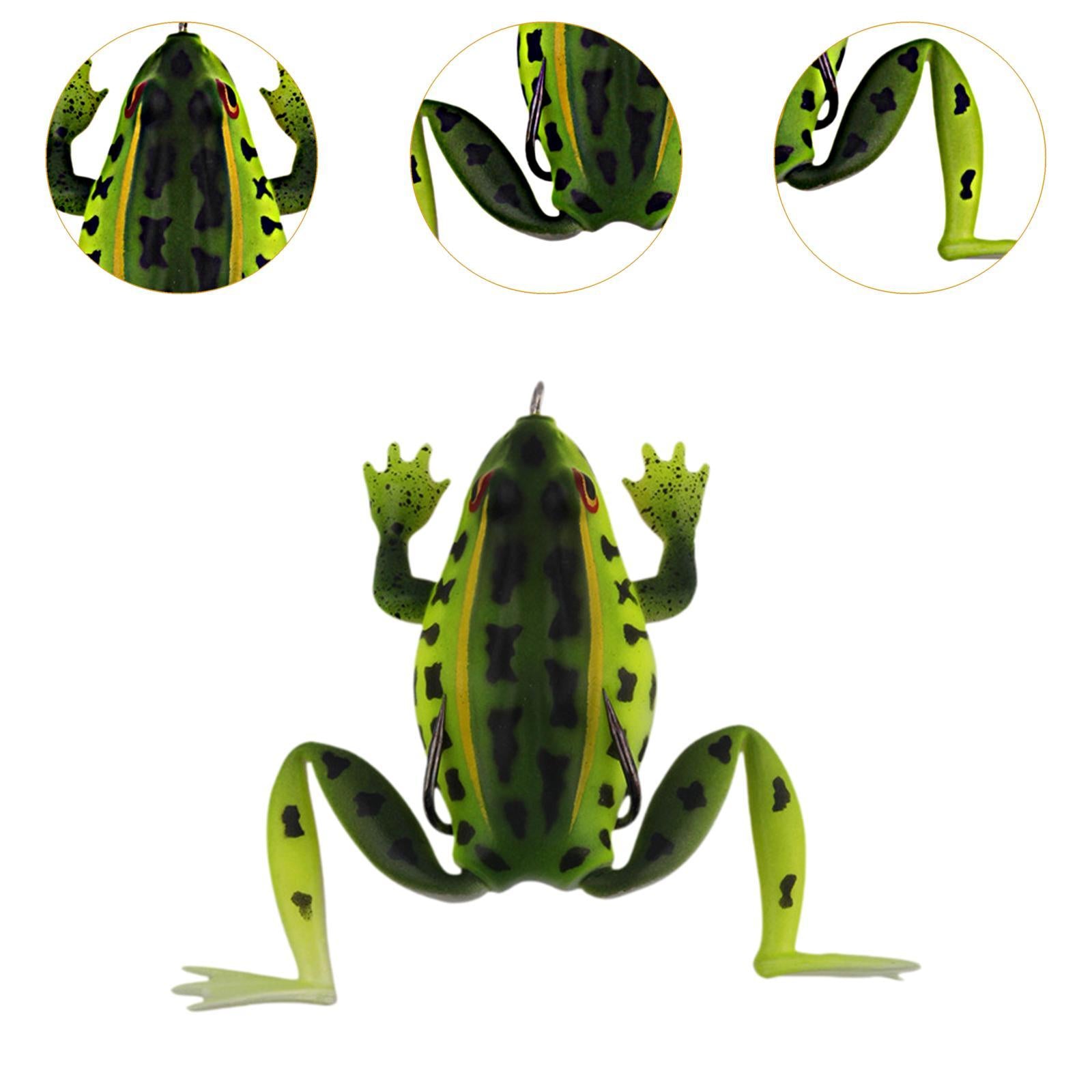 Fishing Frog Lure Weedless Hooks Sturdy for Bass Fishing for Bass Trout Pike Black Green