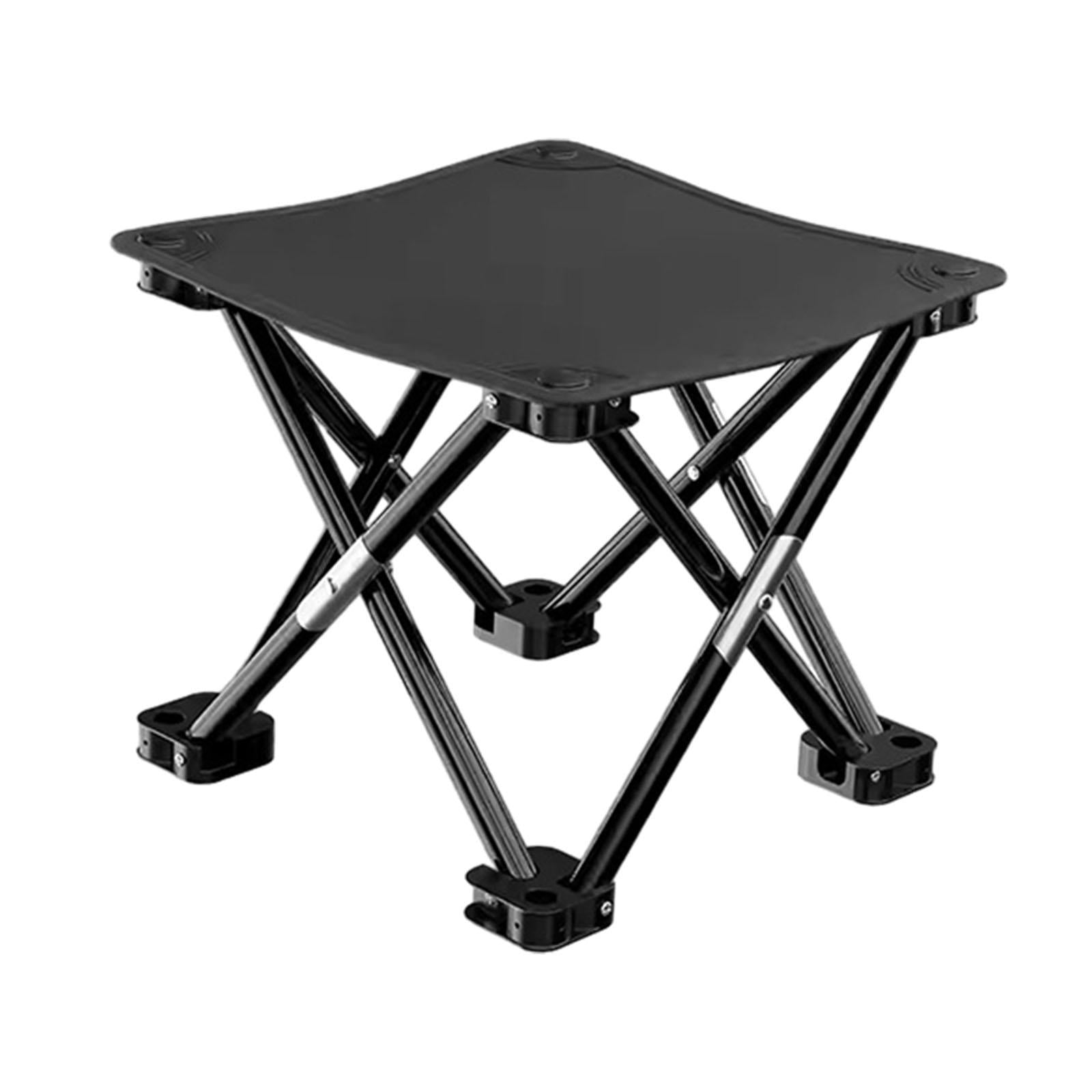 Folding Camping Stool Practical with Side Pocket for Gardening Camping Beach 33cmx33cmx32cm Black