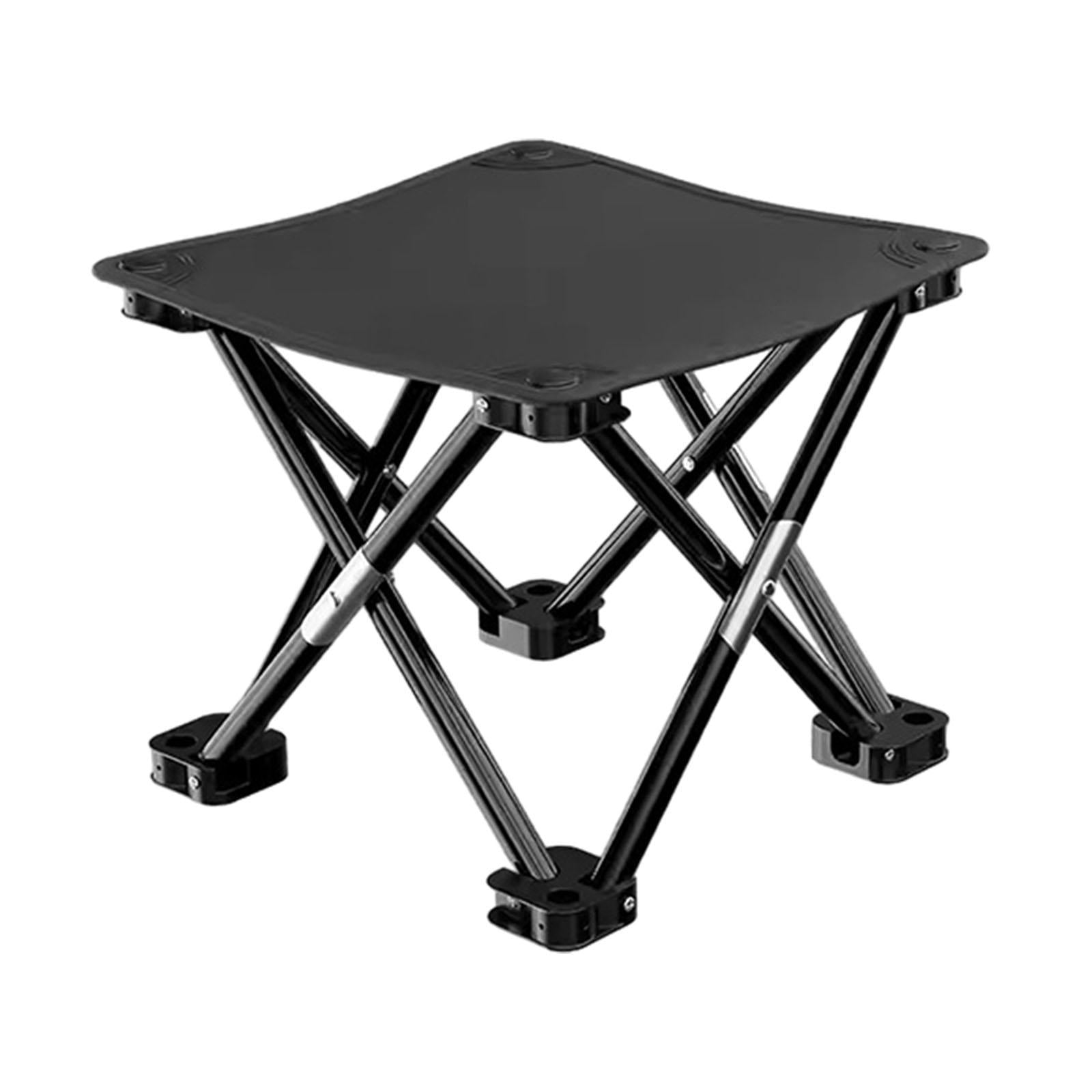Folding Camping Stool Practical with Side Pocket for Gardening Camping Beach 33cmx33cmx32cm Black