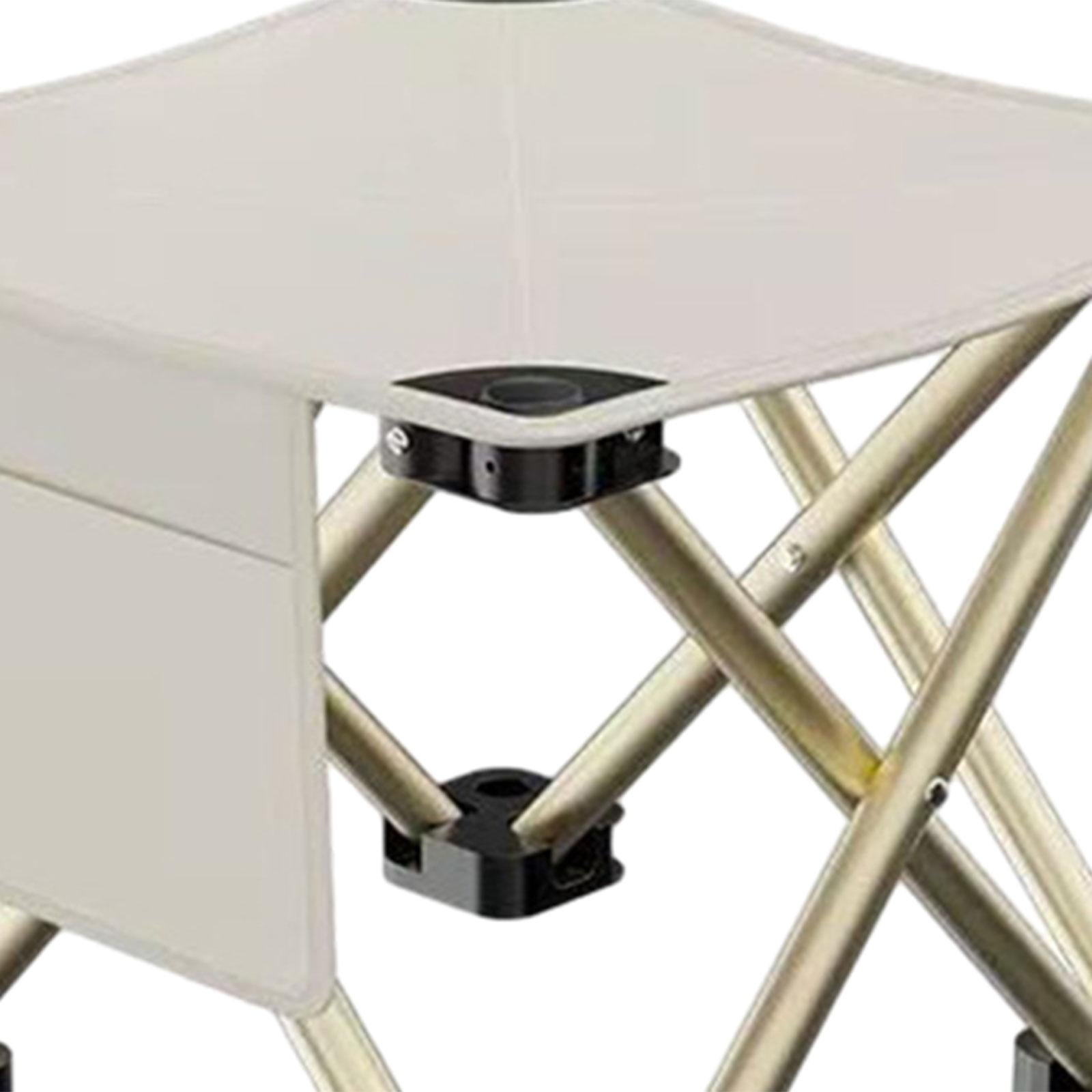 Folding Camping Stool Practical with Side Pocket for Gardening Camping Beach 33cmx33cmx32cm White