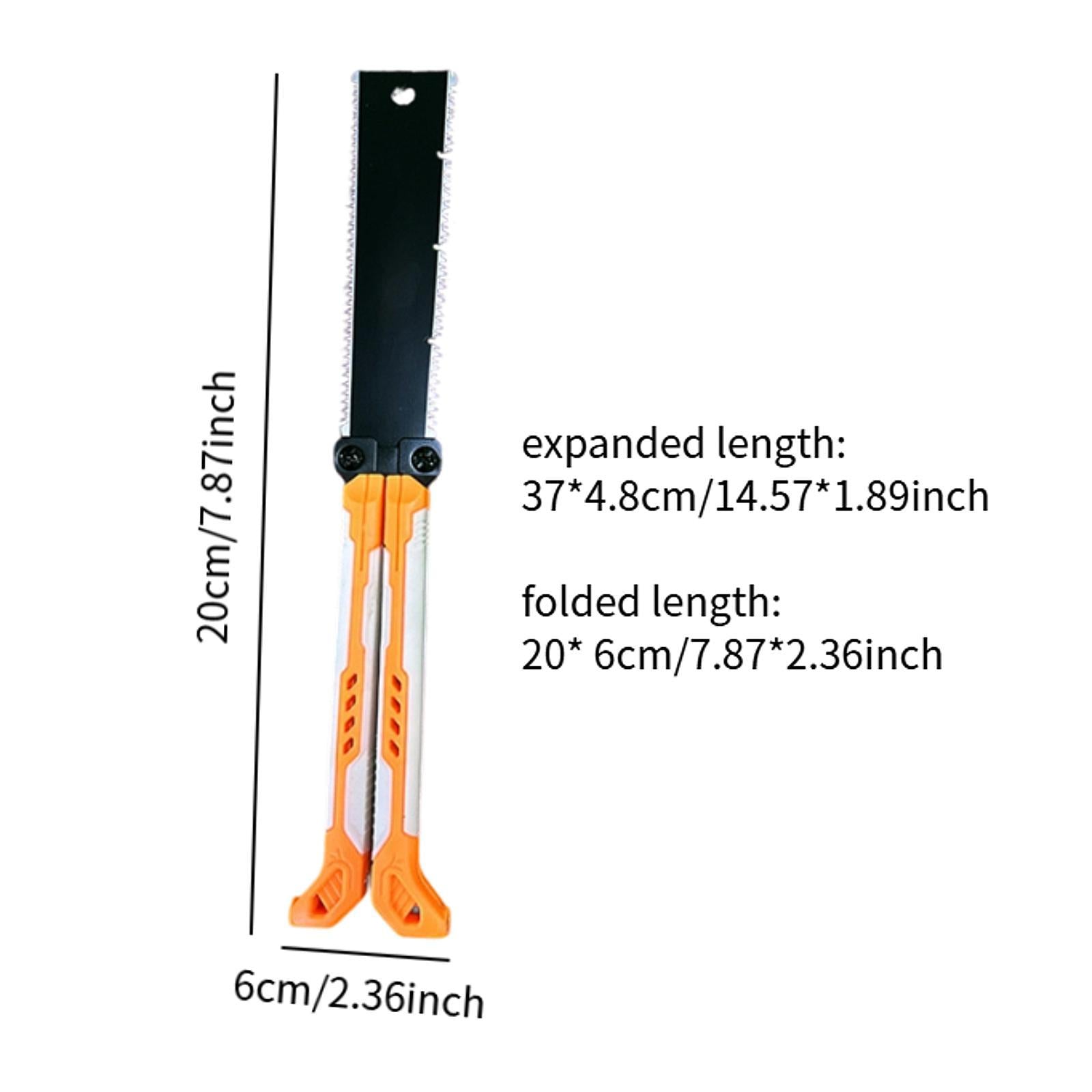 Double Edge Hand Saw Folding Flexible Fine Cut Saw for Tree Shrubs Gardening orange