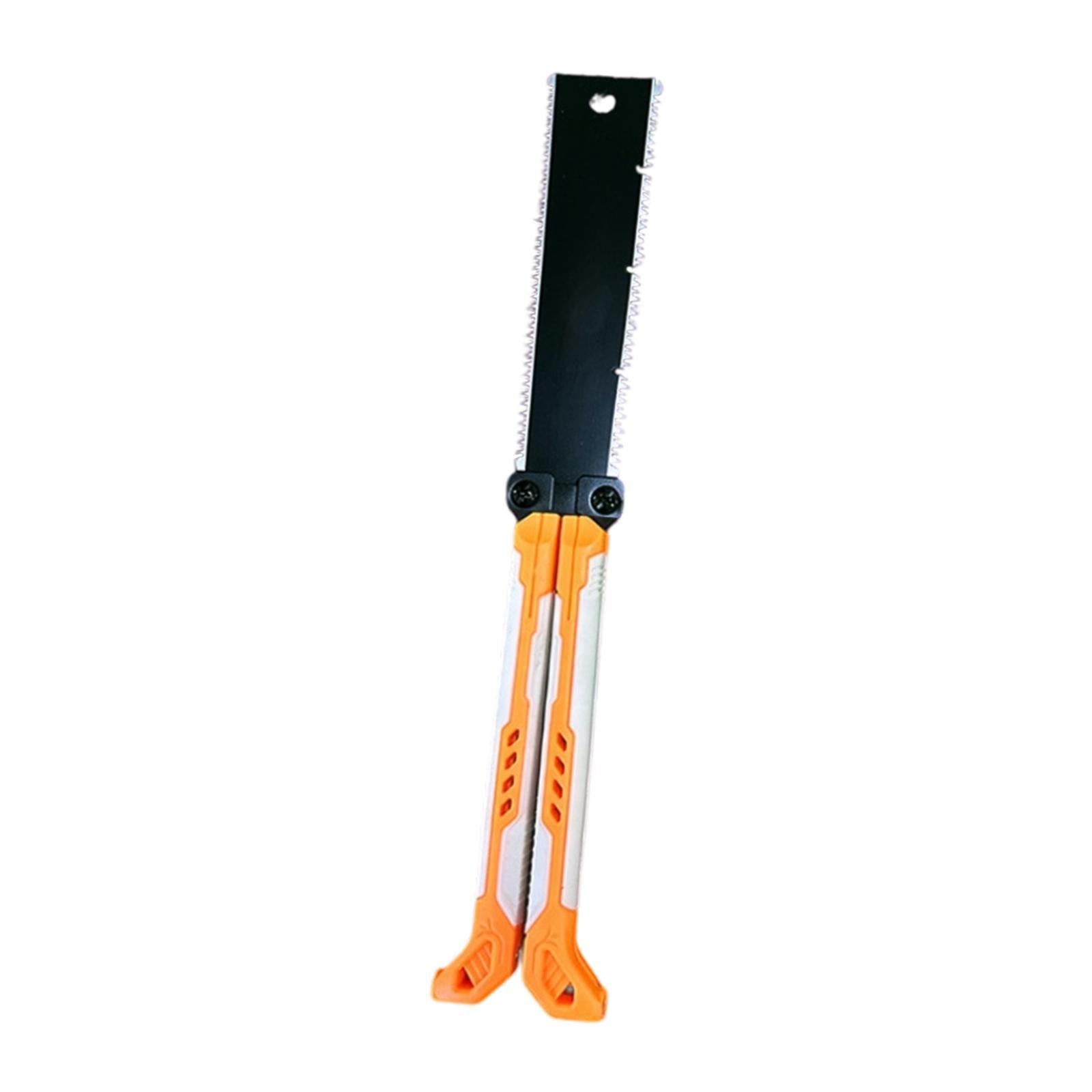 Double Edge Hand Saw Folding Flexible Fine Cut Saw for Tree Shrubs Gardening orange
