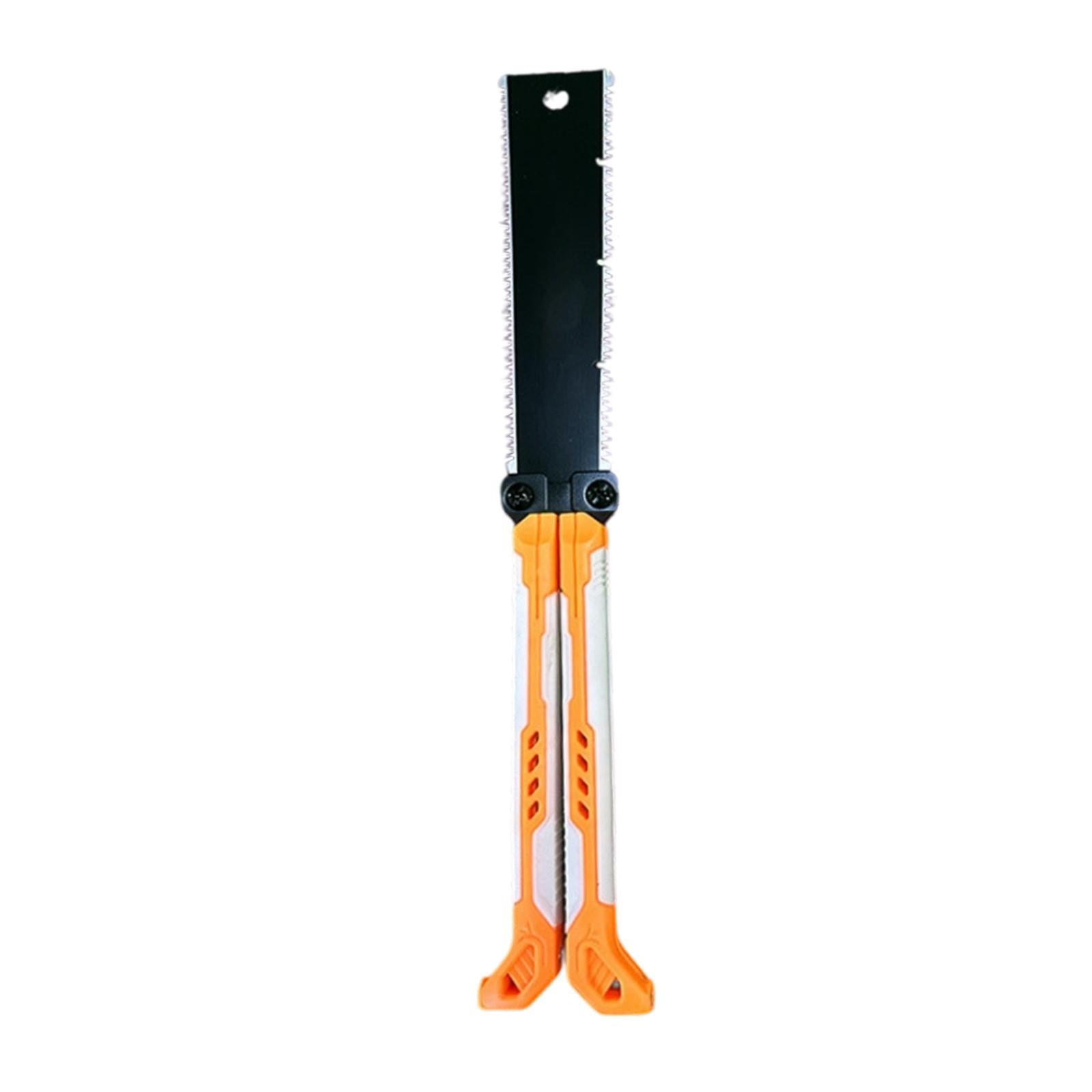 Double Edge Hand Saw Folding Flexible Fine Cut Saw for Tree Shrubs Gardening orange