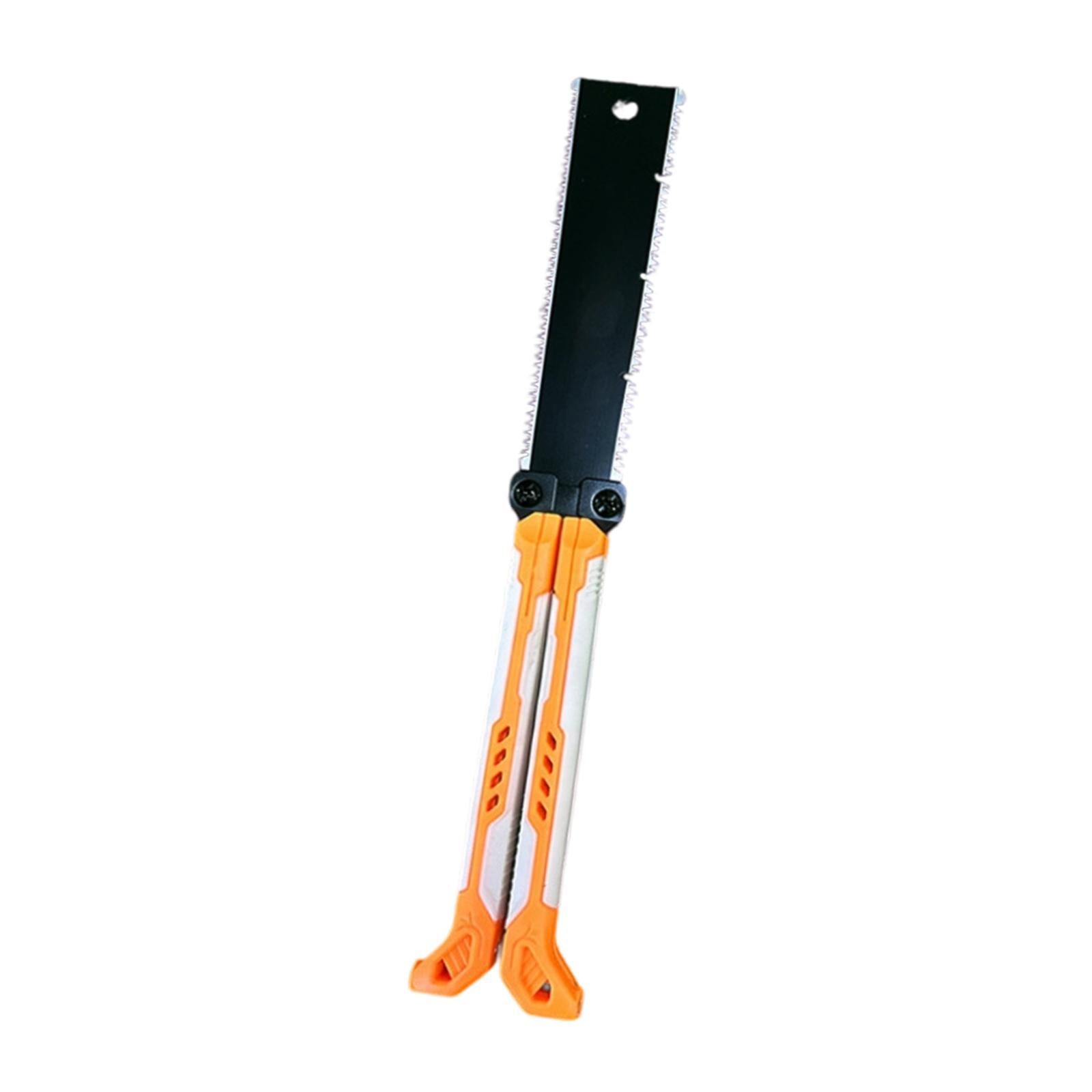 Double Edge Hand Saw Folding Flexible Fine Cut Saw for Tree Shrubs Gardening orange