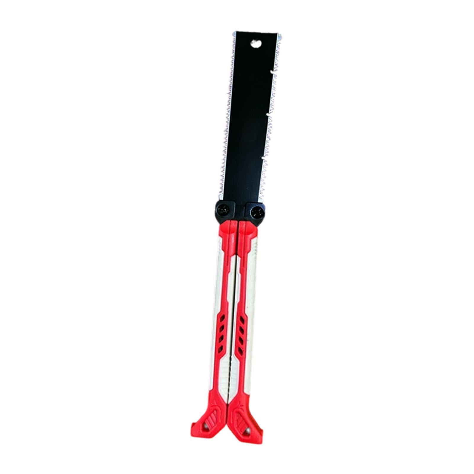 Double Edge Hand Saw Folding Flexible Fine Cut Saw for Tree Shrubs Gardening red