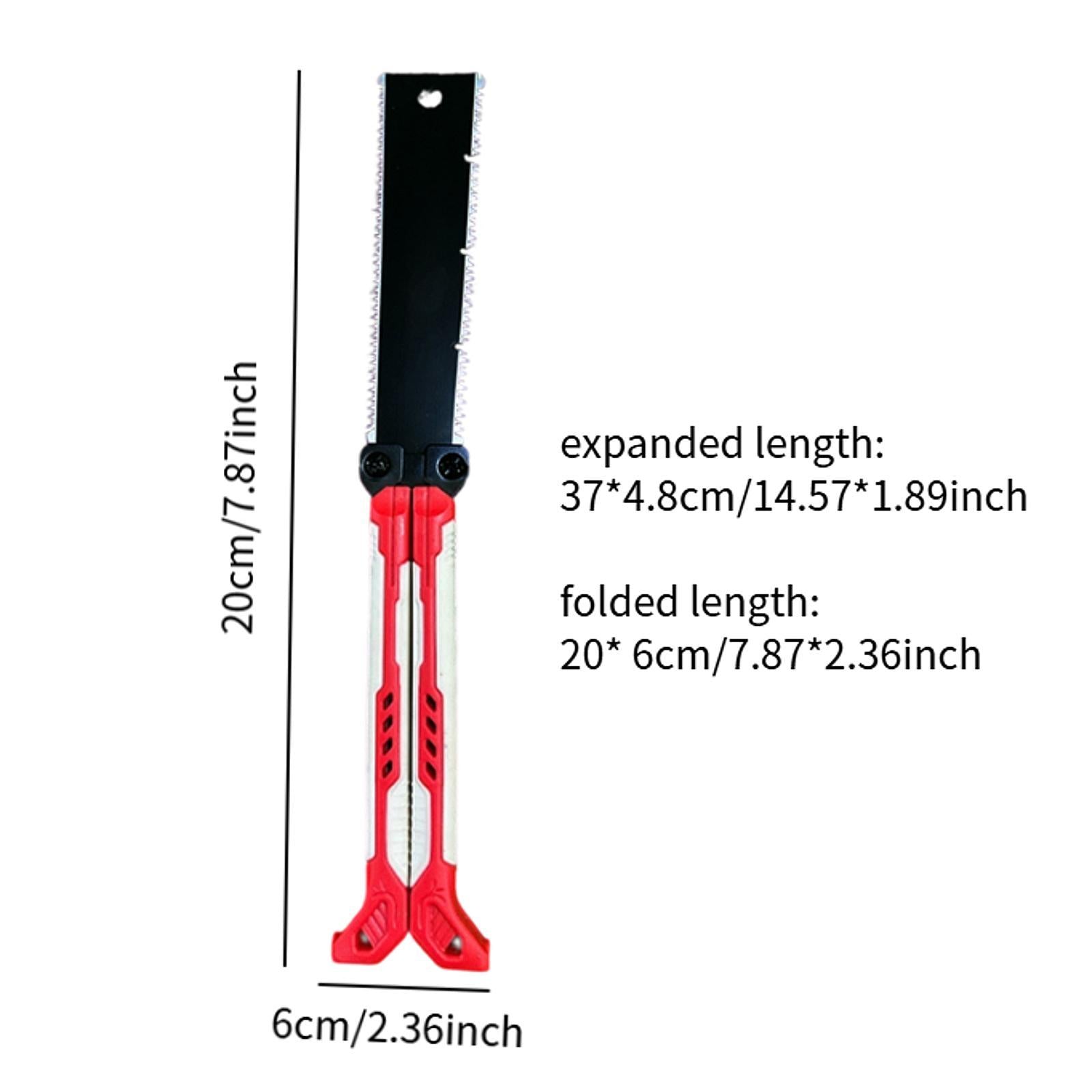 Double Edge Hand Saw Folding Flexible Fine Cut Saw for Tree Shrubs Gardening red