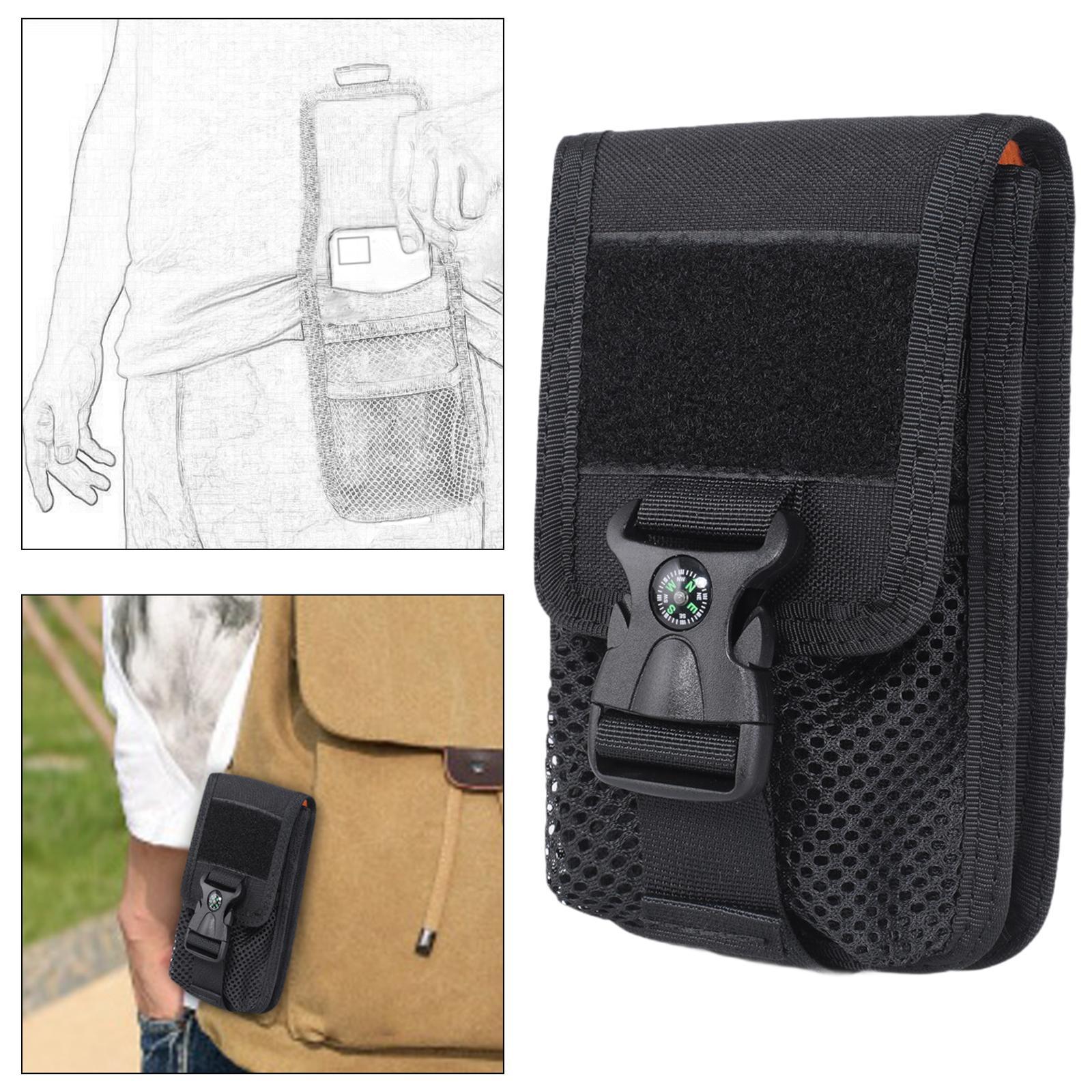 Phone Waist Bag Portable Wear Resistant Organizer for Climbing Travel Hiking Black