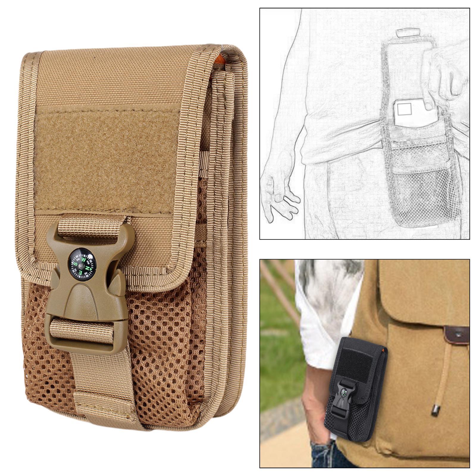 Phone Waist Bag Portable Wear Resistant Organizer for Climbing Travel Hiking Khaki