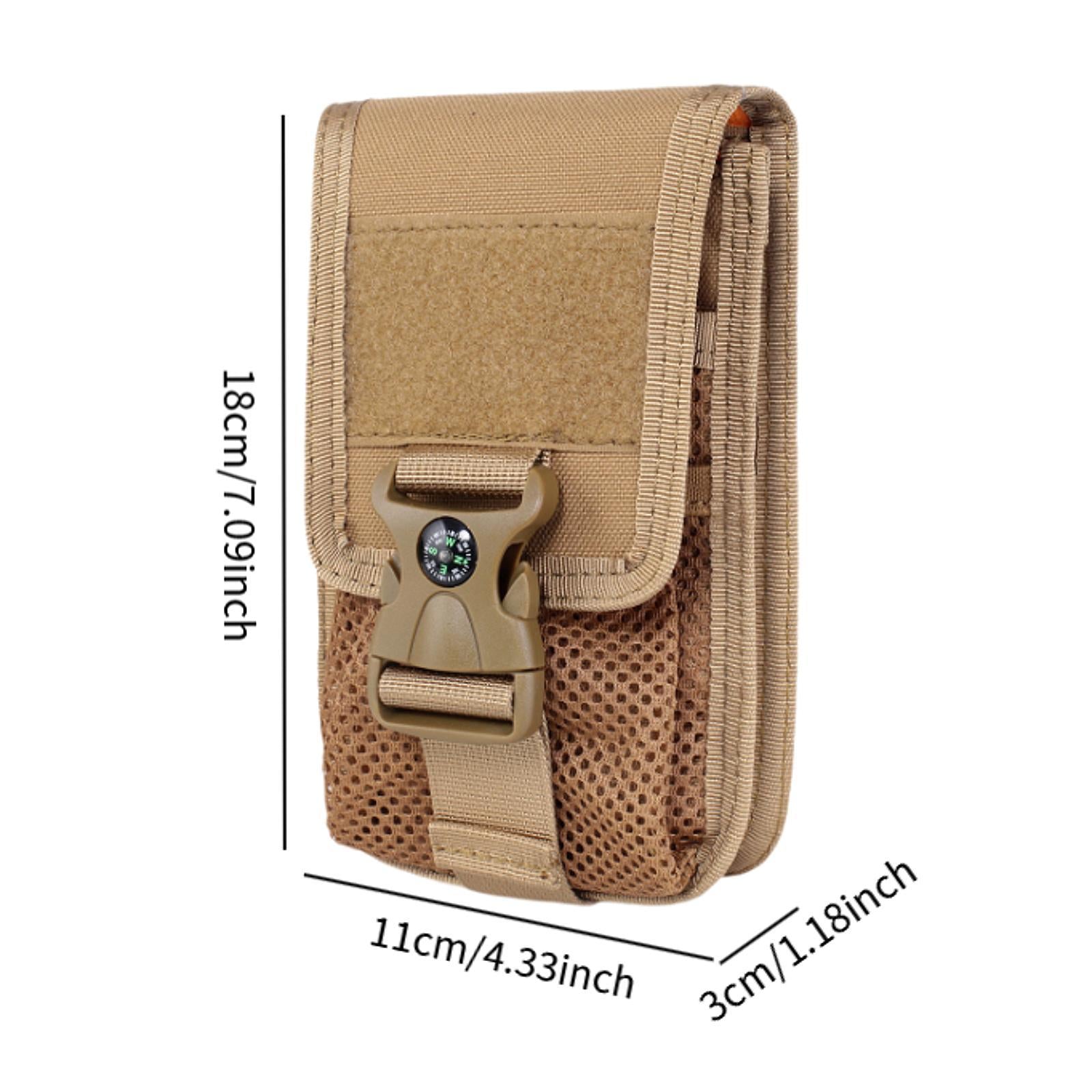 Phone Waist Bag Portable Wear Resistant Organizer for Climbing Travel Hiking Khaki