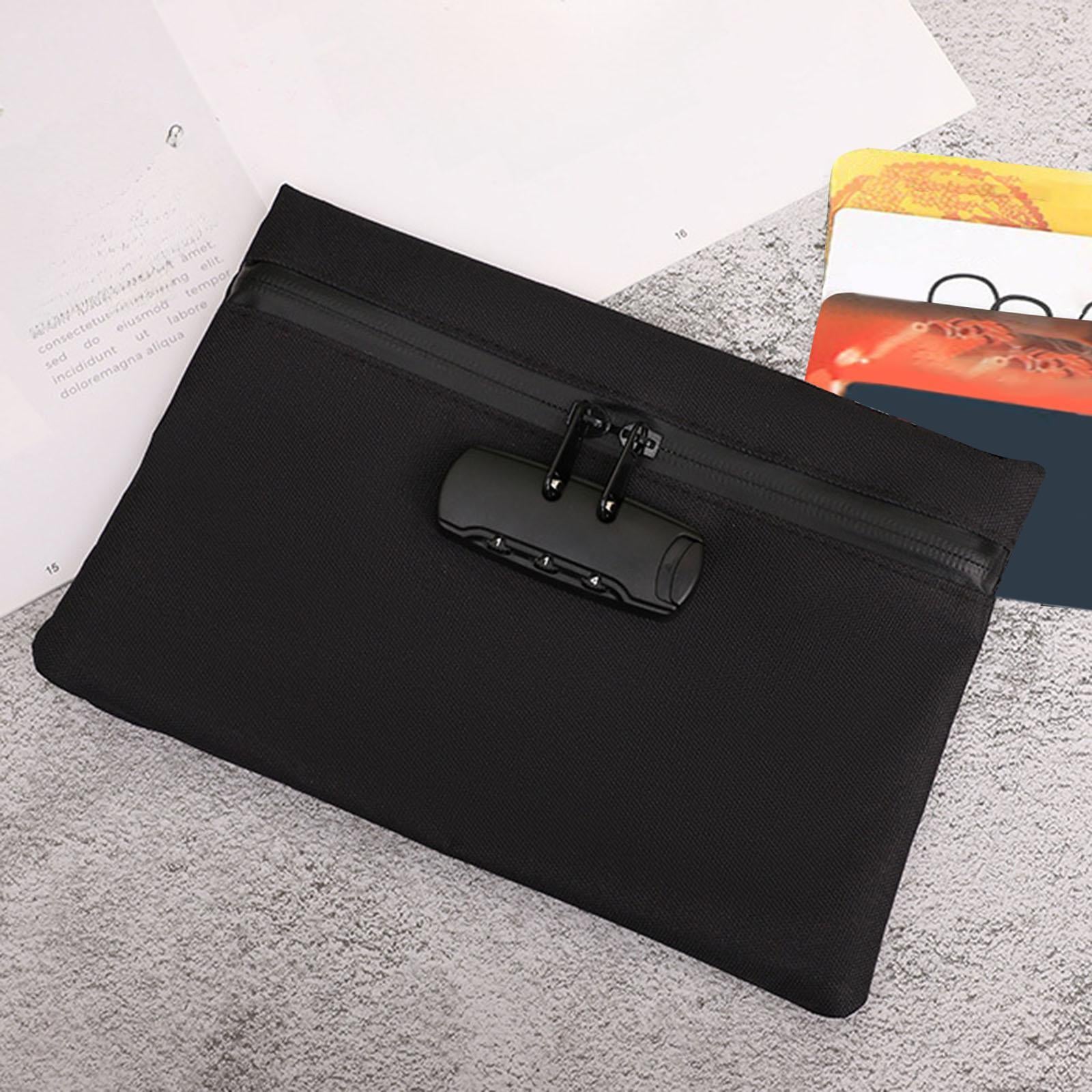 Lockable Money Purse Travel Utility Locking Bank Bag for Jewelry Watch Black