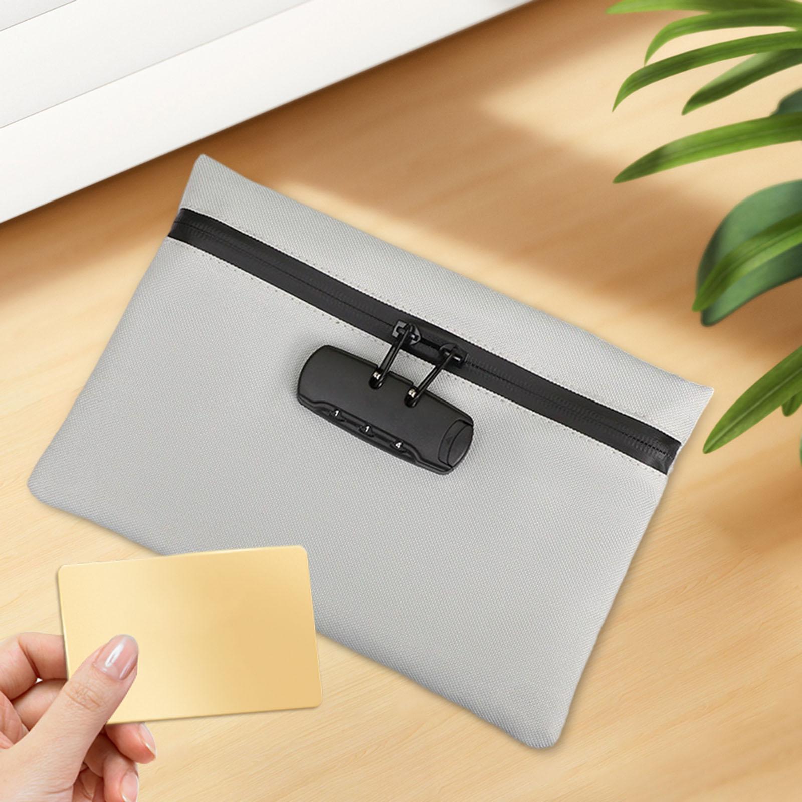 Lockable Money Purse Travel Utility Locking Bank Bag for Jewelry Watch Gray