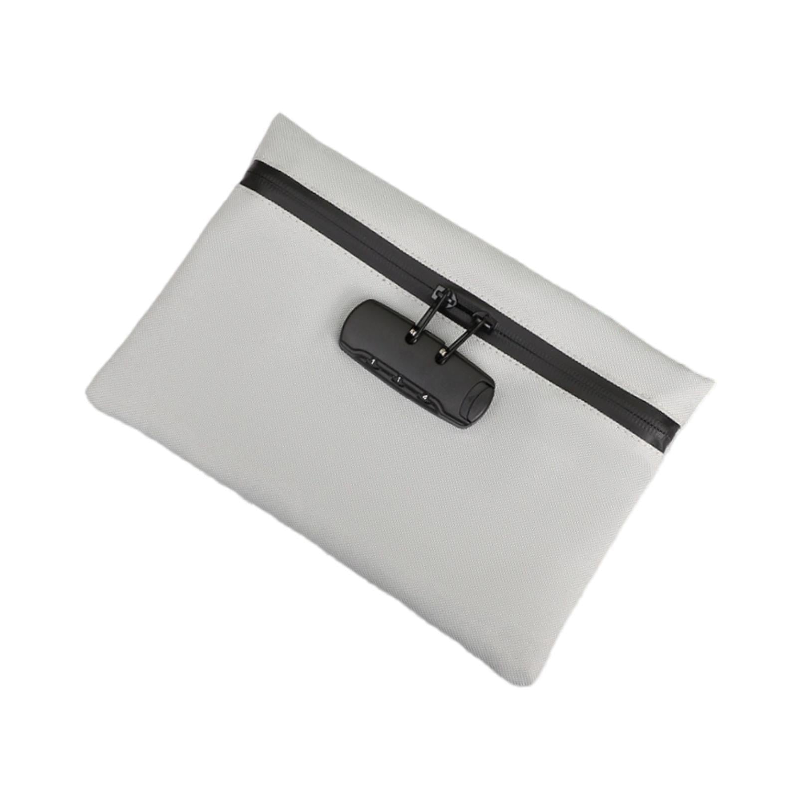 Lockable Money Purse Travel Utility Locking Bank Bag for Jewelry Watch Gray