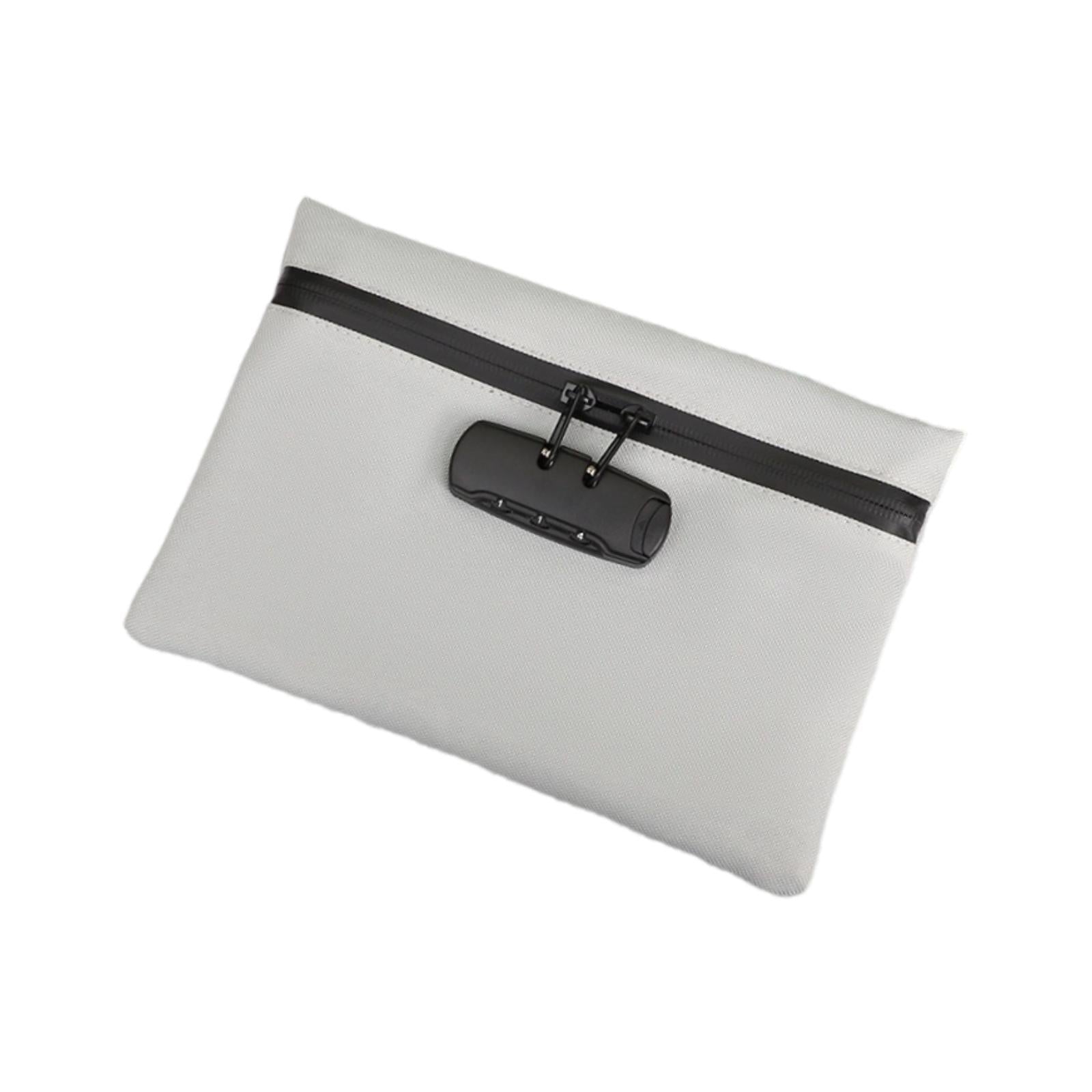 Lockable Money Purse Travel Utility Locking Bank Bag for Jewelry Watch Gray