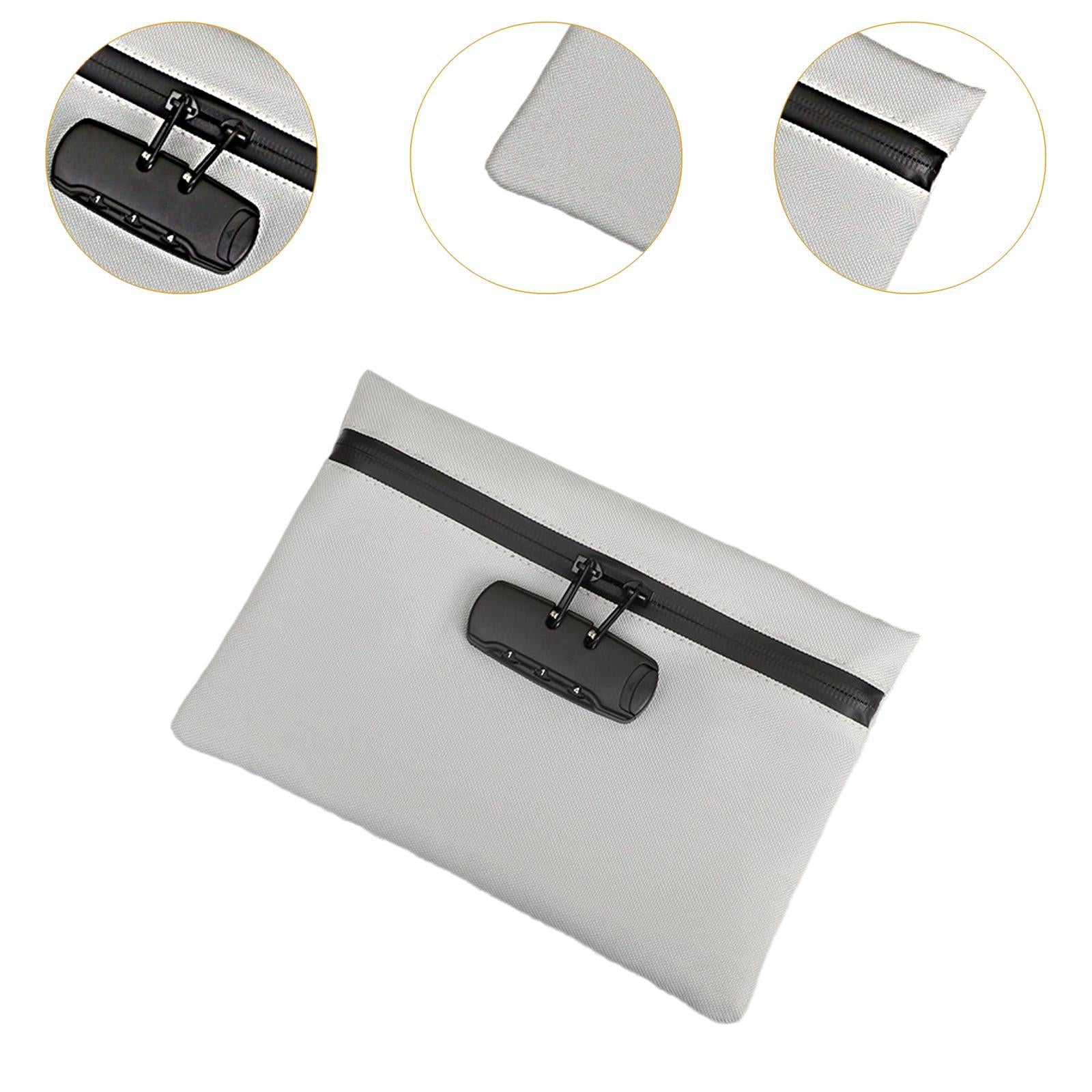 Lockable Money Purse Travel Utility Locking Bank Bag for Jewelry Watch Gray