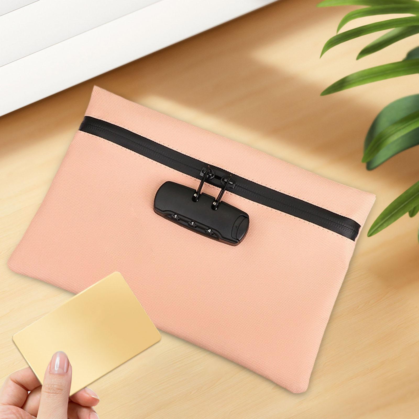 Lockable Money Purse Travel Utility Locking Bank Bag for Jewelry Watch Pink