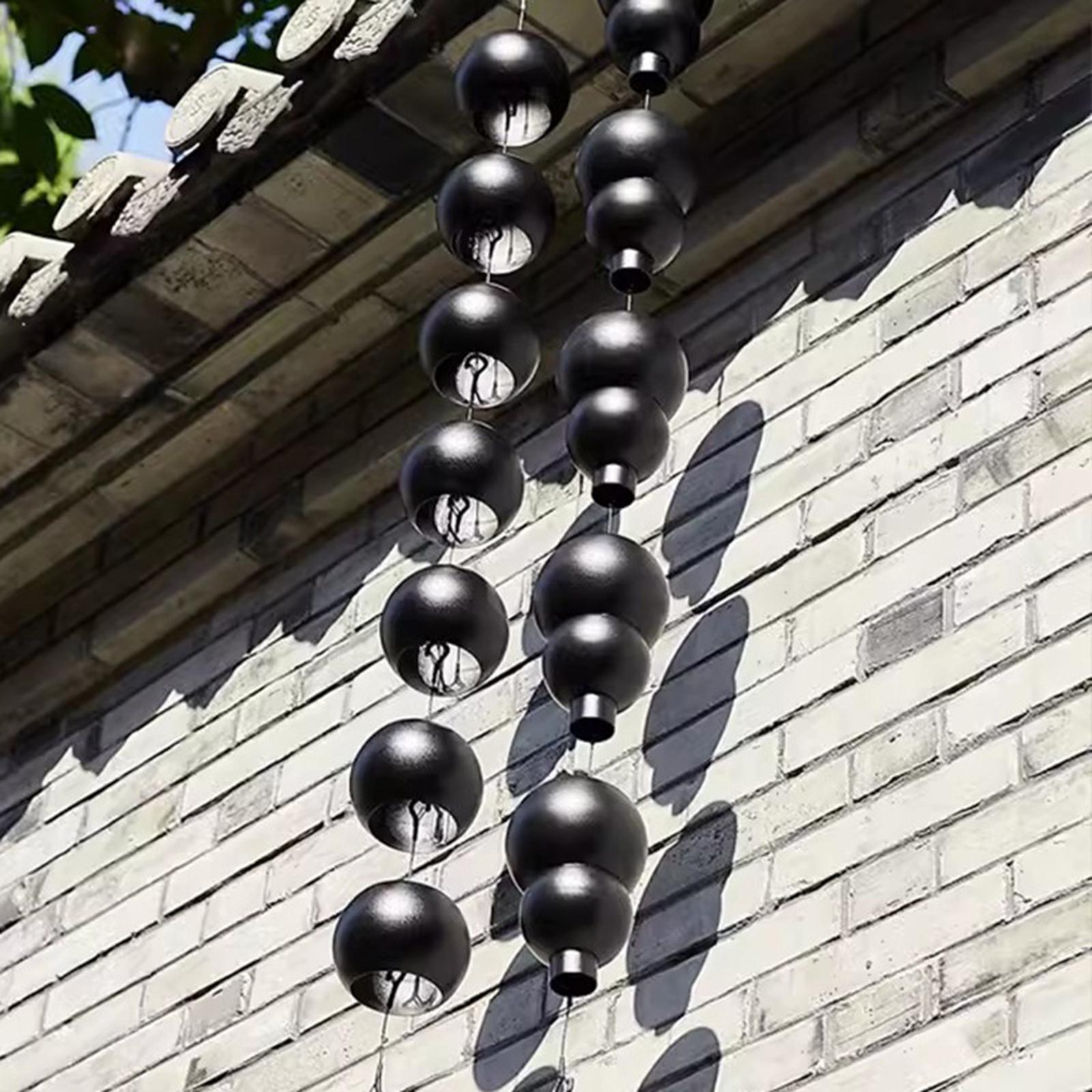 Ball Shaped Rain Chain 1M Easy to Install Rain Bell for Yard Backyard Garden