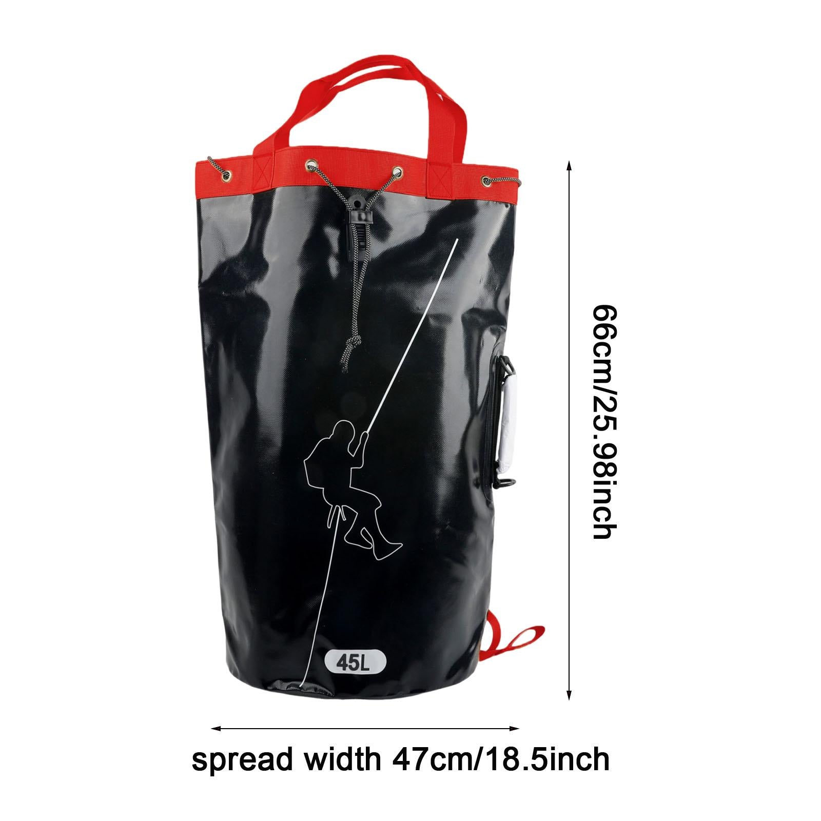 Climbing Rope Gear Bag PVC Arborist Equipment Storage Bag for Outdoor Hiking 45L