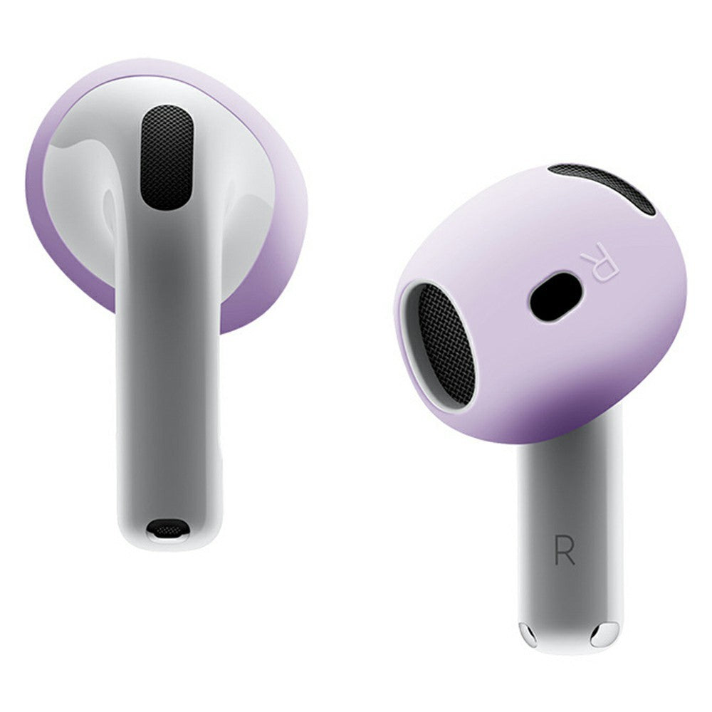 2Pcs Silicone Ear Tips Compatible With  AirPods 4 Anti-slip Ultra Thin Earbuds Replacement Protective Cover - Lavender Purple