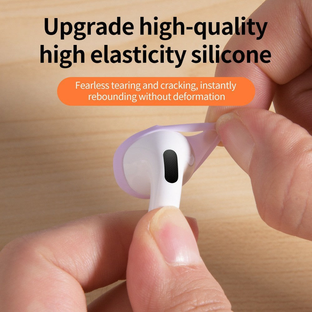 2Pcs Silicone Ear Tips Compatible With  AirPods 4 Anti-slip Ultra Thin Earbuds Replacement Protective Cover - Lavender Purple