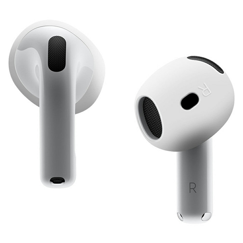2Pcs Silicone Ear Tips Compatible With  AirPods 4 Anti-slip Ultra Thin Earbuds Replacement Protective Cover - White