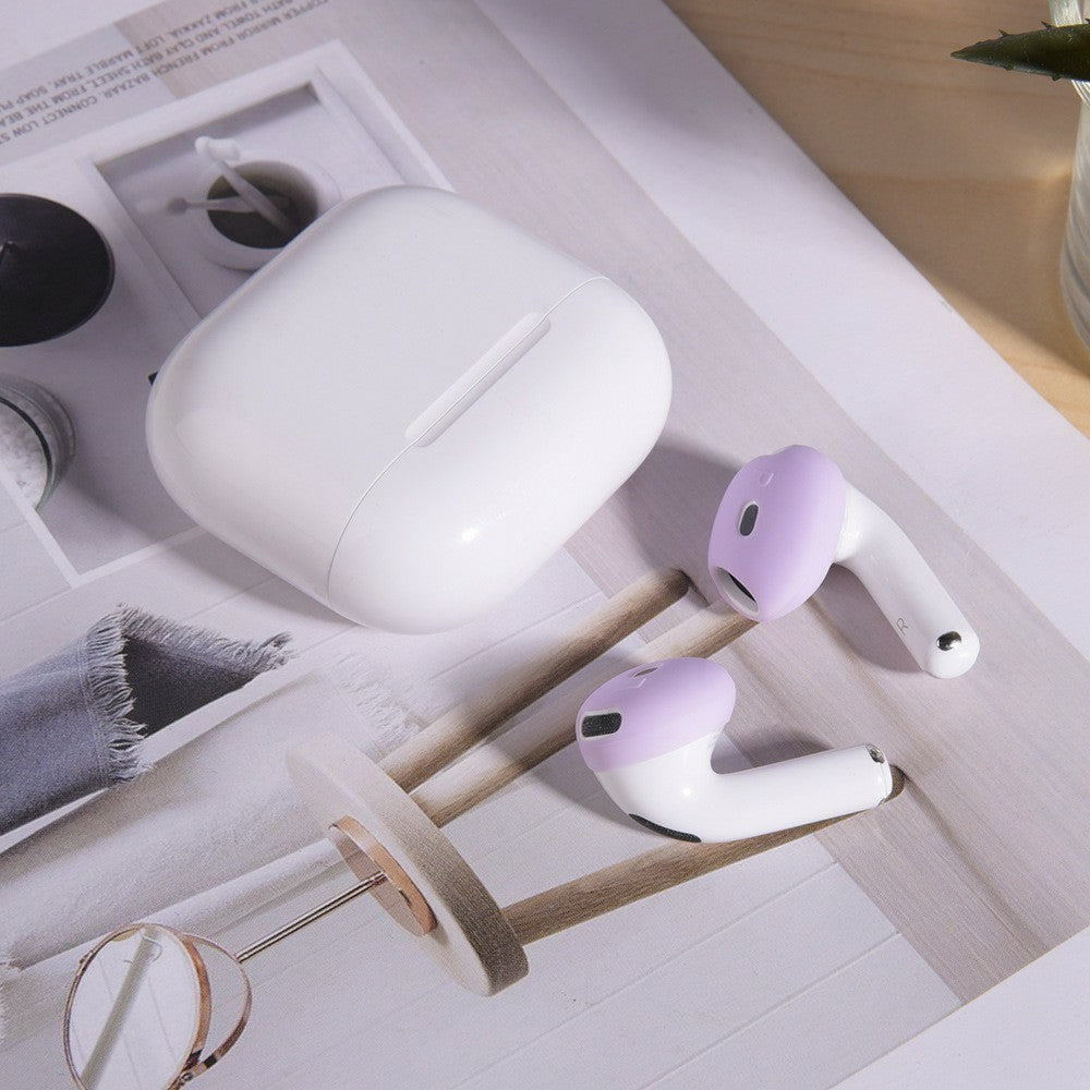 2Pcs Silicone Ear Tips Compatible With  AirPods 4 Anti-slip Ultra Thin Earbuds Replacement Protective Cover - White