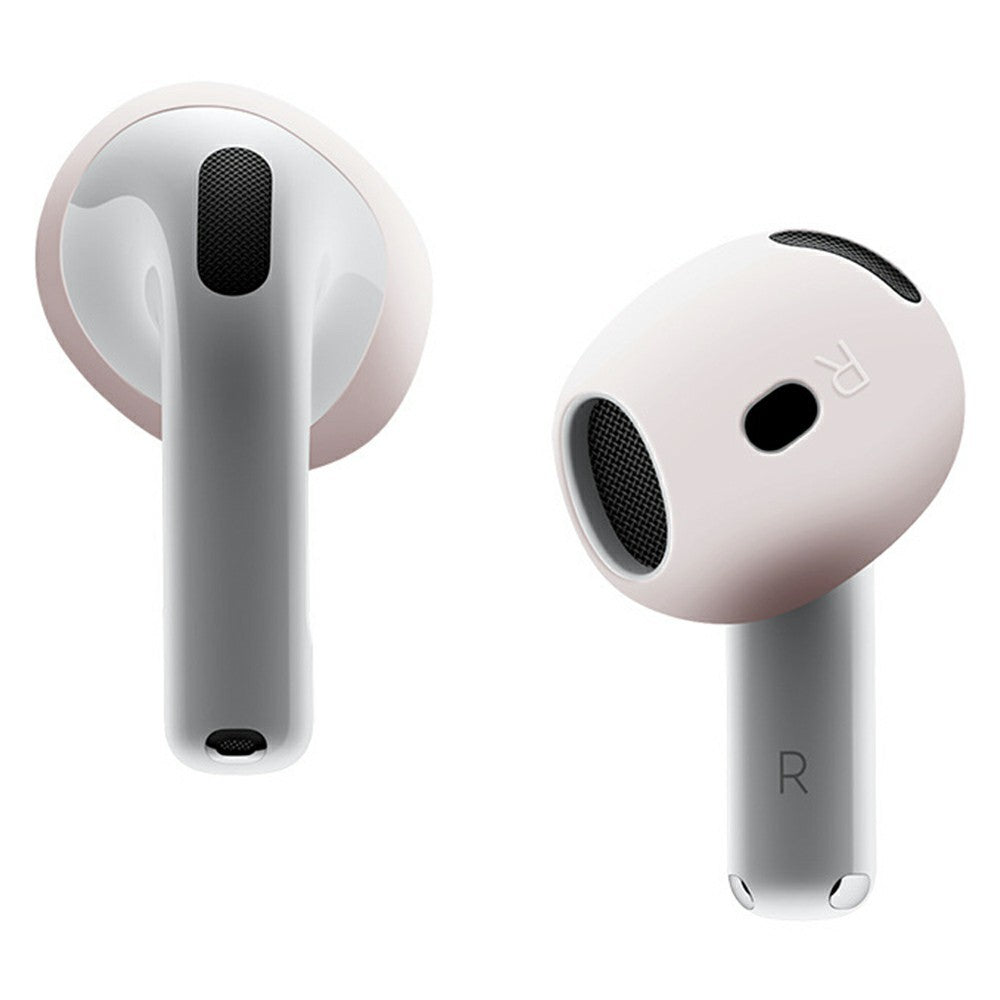 2Pcs Silicone Ear Tips Compatible With  AirPods 4 Anti-slip Ultra Thin Earbuds Replacement Protective Cover - Pink
