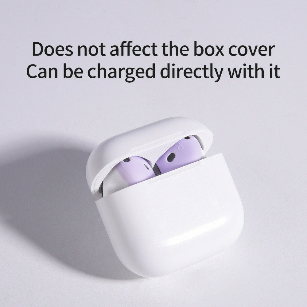 2Pcs Silicone Ear Tips Compatible With  AirPods 4 Anti-slip Ultra Thin Earbuds Replacement Protective Cover - Blackish Green