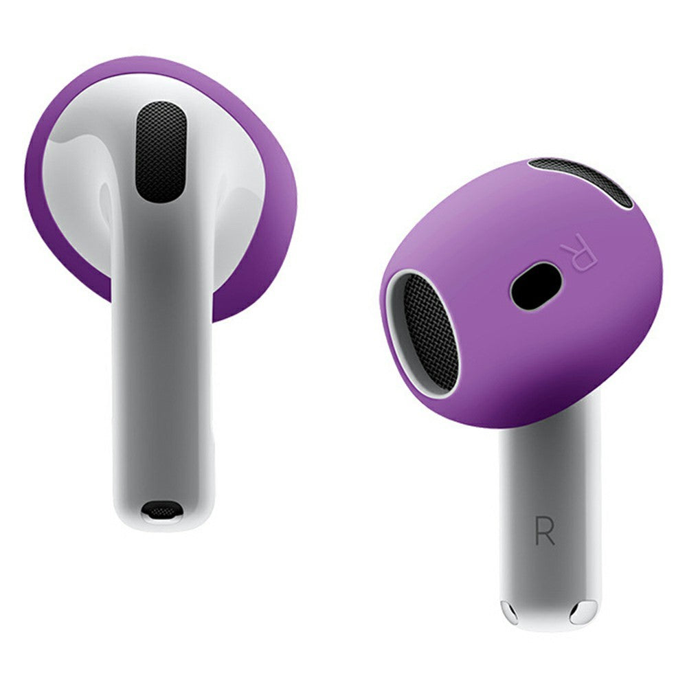 2Pcs Silicone Ear Tips Compatible With  AirPods 4 Anti-slip Ultra Thin Earbuds Replacement Protective Cover - Purple