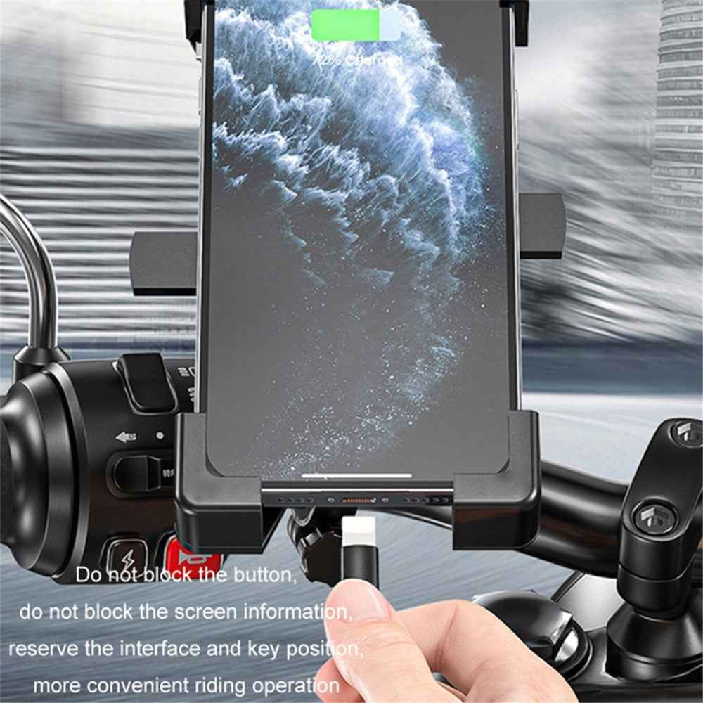 Motorcycle Electric Bike Handlebar Mount 4.5-6.3 inch Phone Holder Cycling Cellphone Stand Clamp