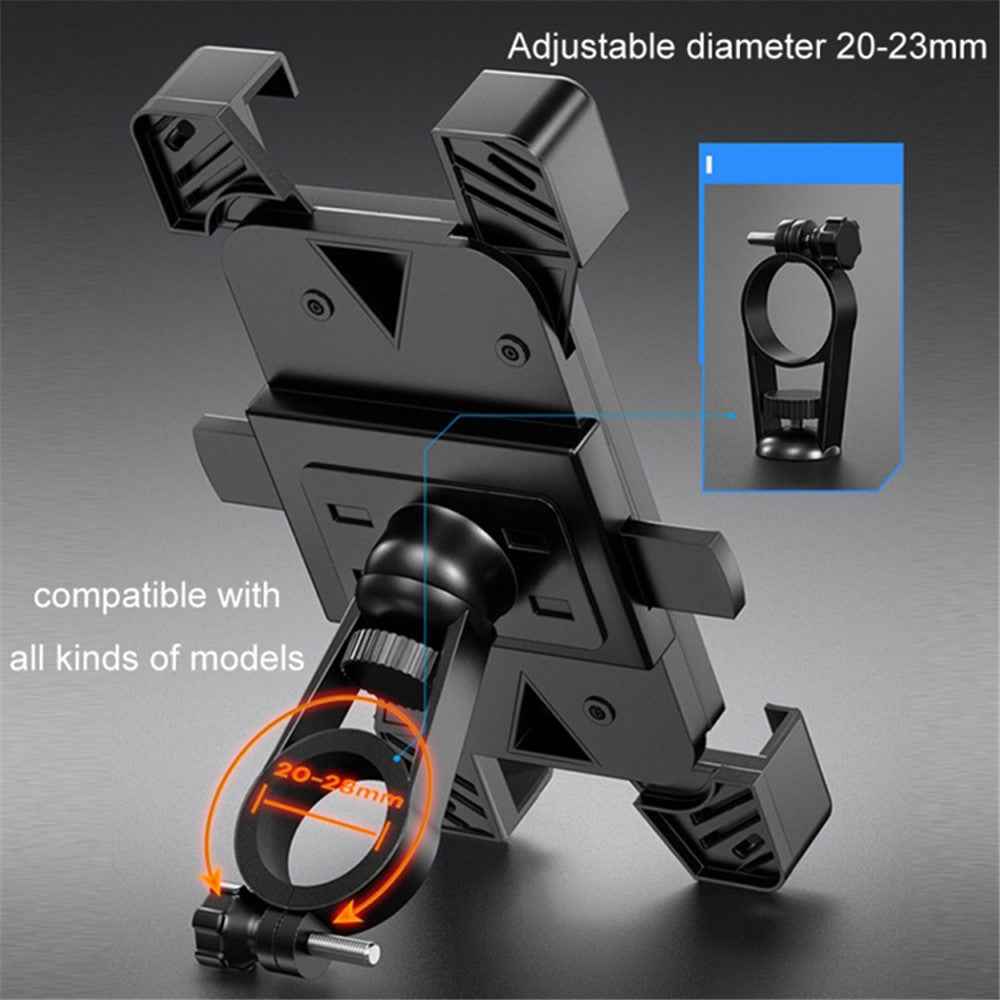 Motorcycle Electric Bike Handlebar Mount 4.5-6.3 inch Phone Holder Cycling Cellphone Stand Clamp