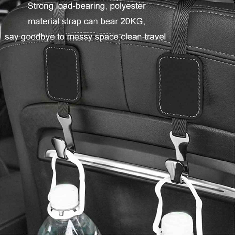 Car Headrest Hook Seat Back Hanger Suede Multifunction Storage Hook Auto Interior Organizer - Black