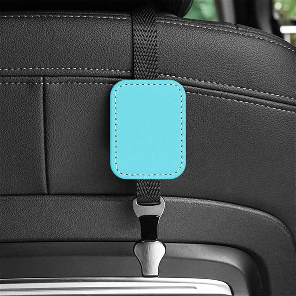 Car Headrest Hook Seat Back Hanger Suede Multifunction Storage Hook Auto Interior Organizer - Lake Blue