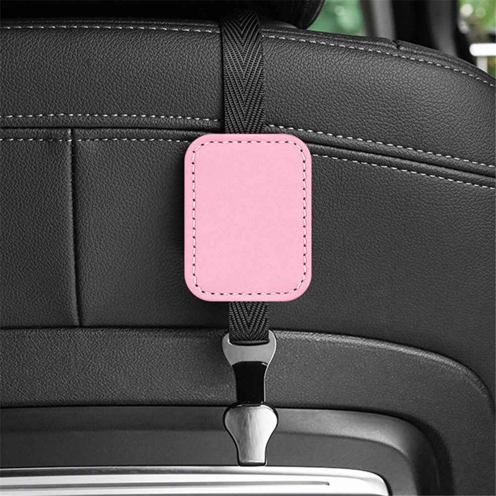 Car Headrest Hook Seat Back Hanger Suede Multifunction Storage Hook Auto Interior Organizer - Pink