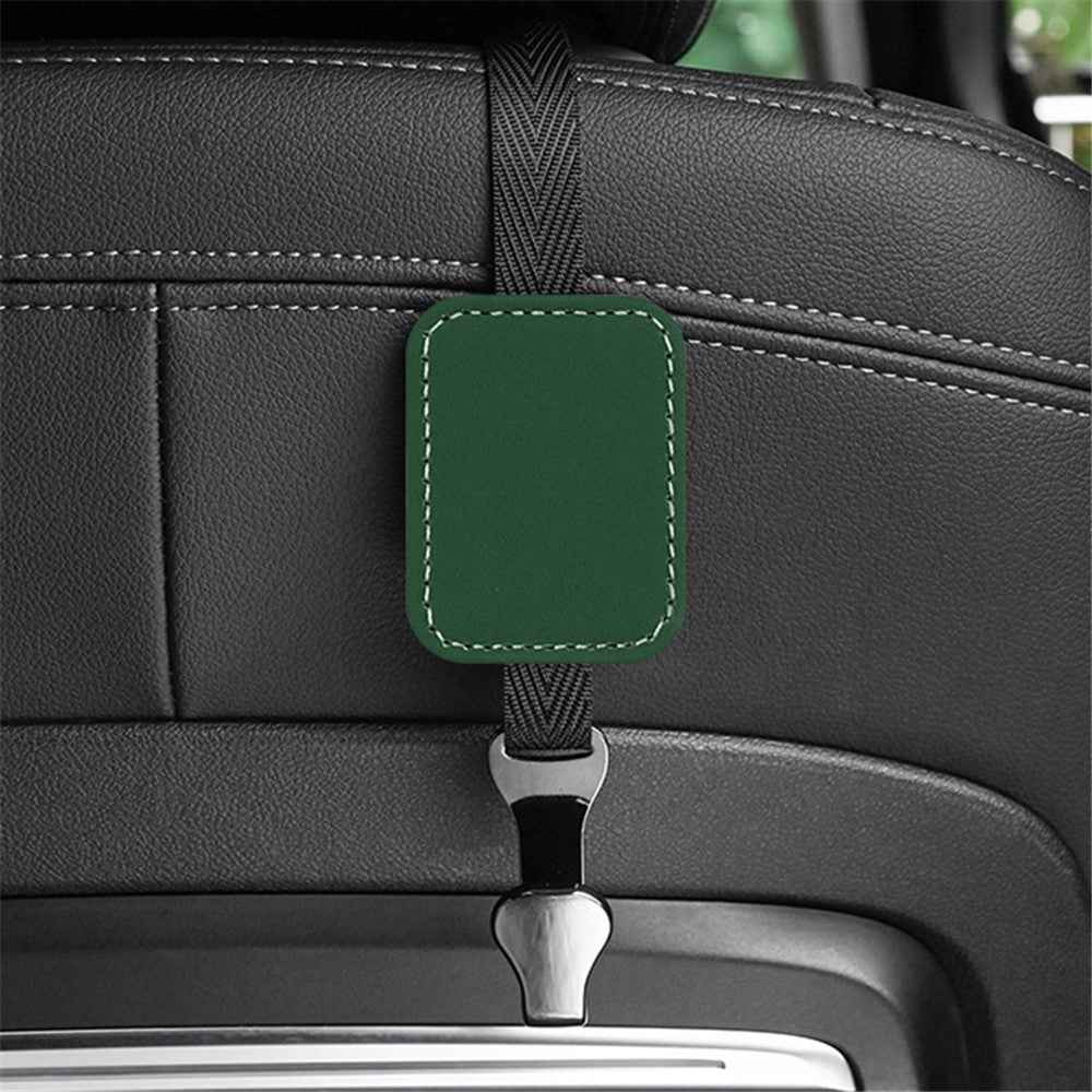 Car Headrest Hook Seat Back Hanger Suede Multifunction Storage Hook Auto Interior Organizer - Army Green