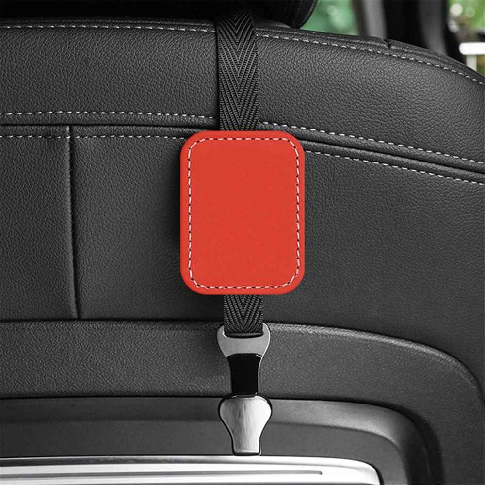 Car Headrest Hook Seat Back Hanger Suede Multifunction Storage Hook Auto Interior Organizer - Red