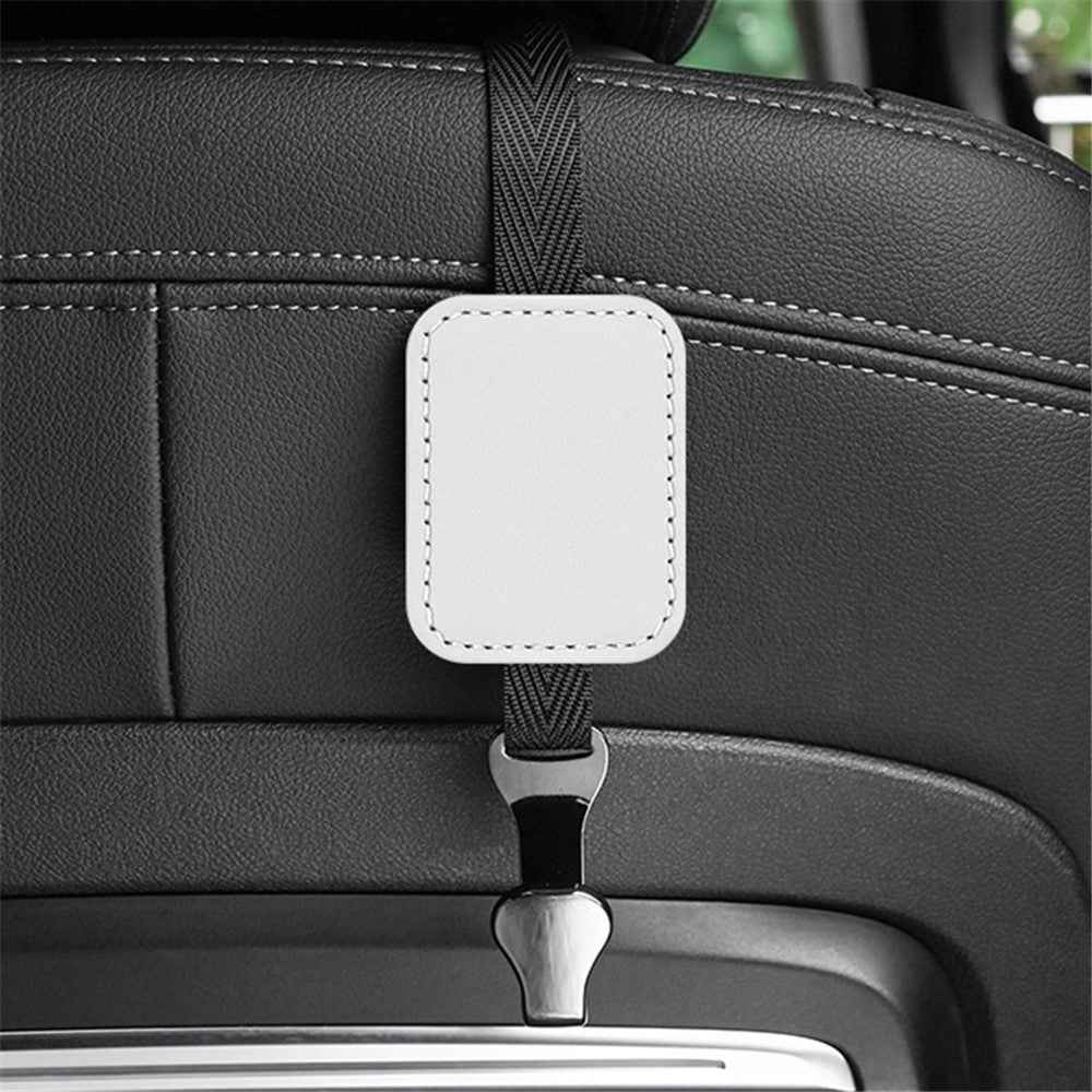 Car Headrest Hook Seat Back Hanger Suede Multifunction Storage Hook Auto Interior Organizer - White