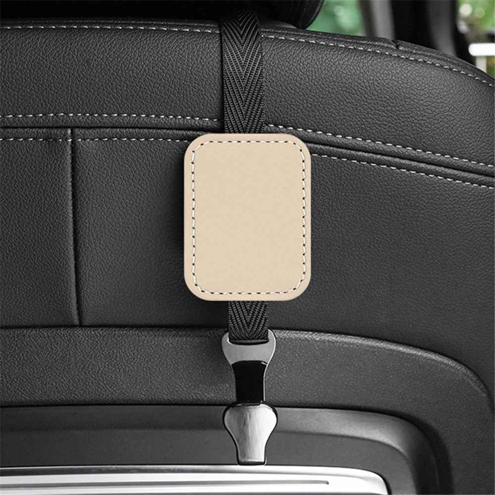 Car Headrest Hook Seat Back Hanger Suede Multifunction Storage Hook Auto Interior Organizer - Khaki