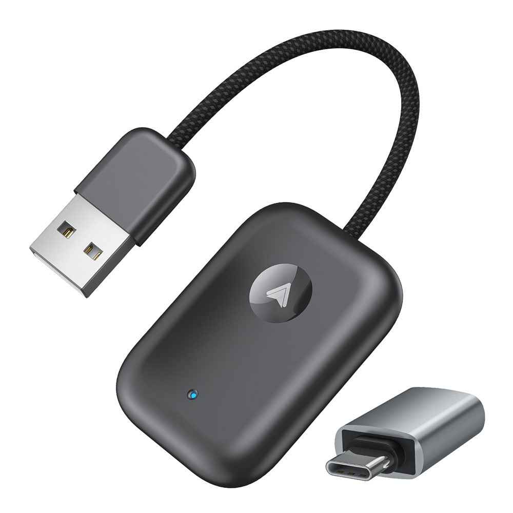 643 Car Wireless Android Auto Adapter for Android Phones Upgrade Wired to Wireless - Black