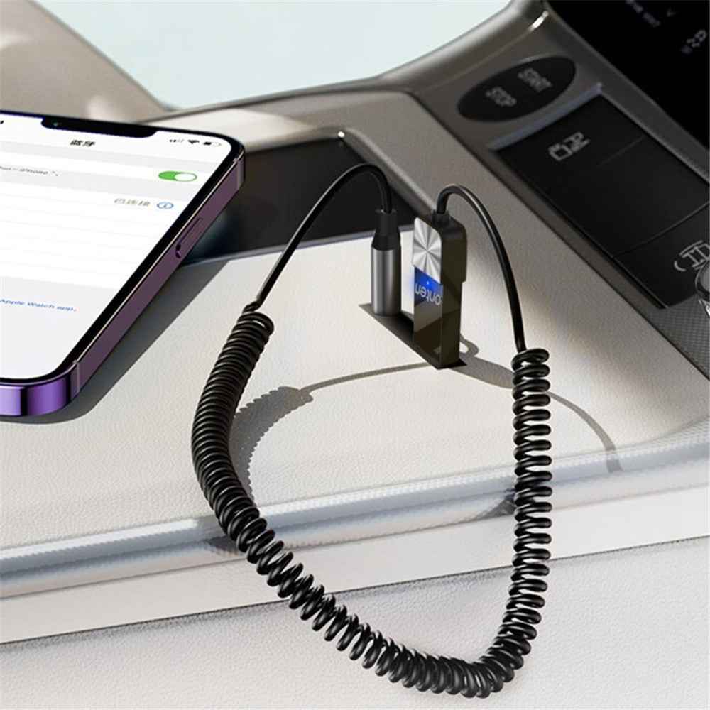 ONTEN OTN-BT101 USB to 3.5mm Jack Spring Cable Wireless Bluetooth-compatible Audio Adapter