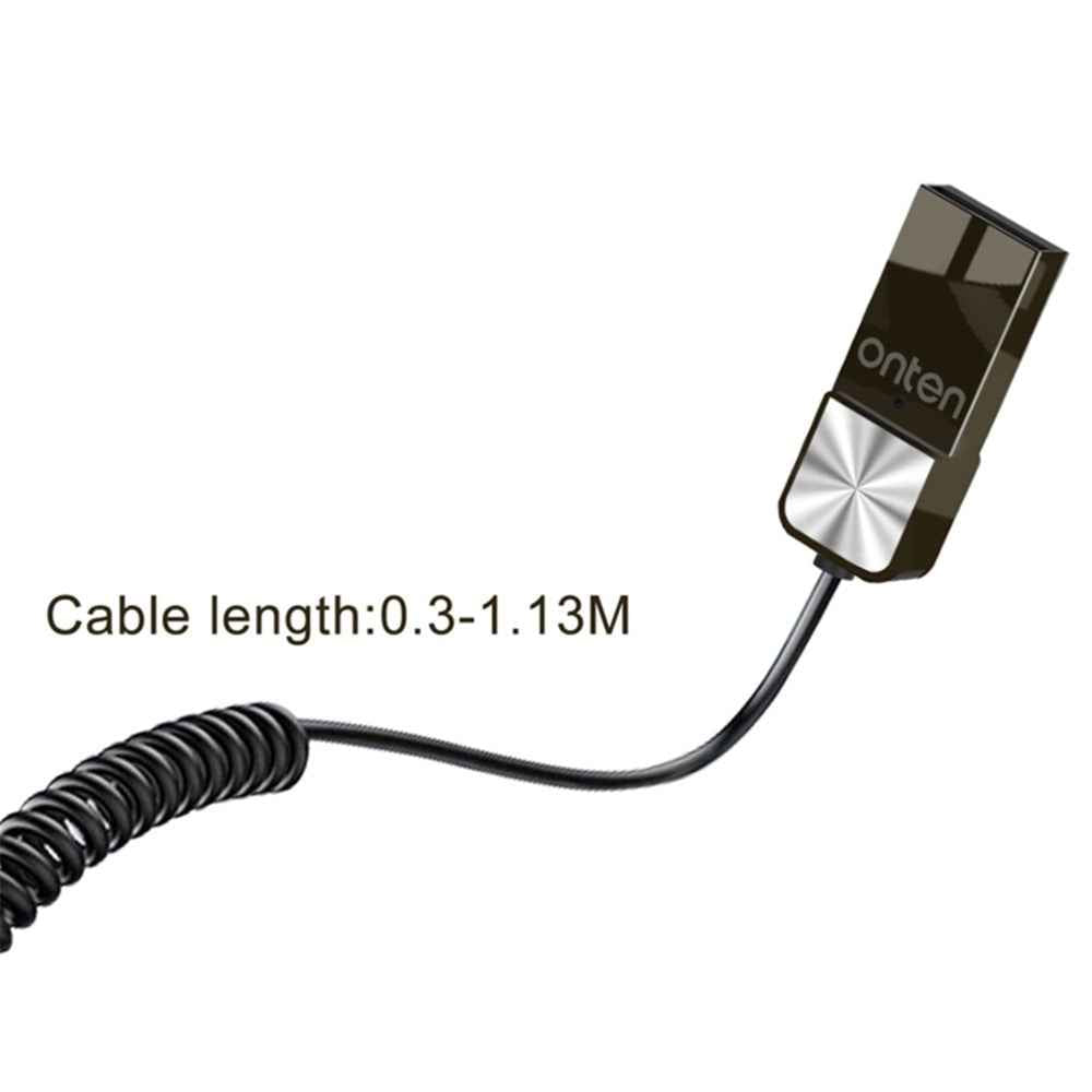 ONTEN OTN-BT101 USB to 3.5mm Jack Spring Cable Wireless Bluetooth-compatible Audio Adapter