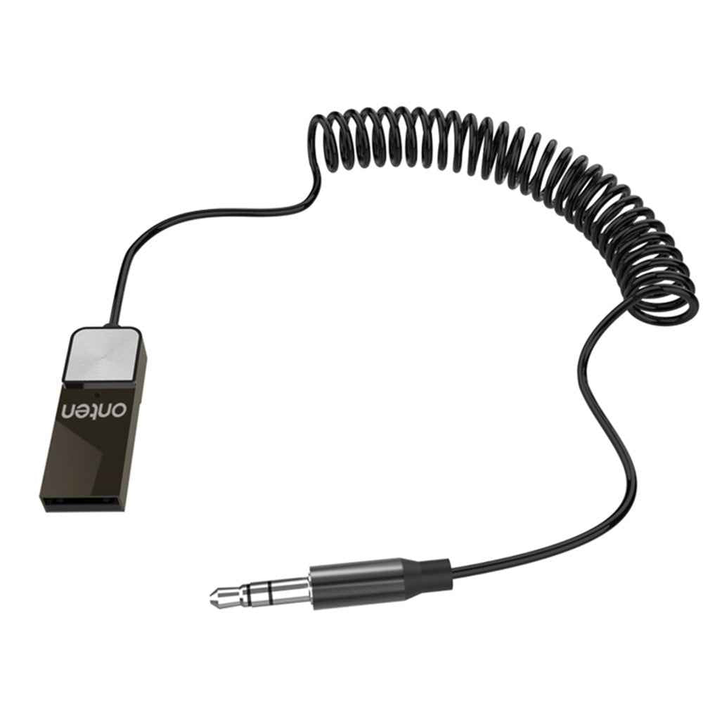 ONTEN OTN-BT101 USB to 3.5mm Jack Spring Cable Wireless Bluetooth-compatible Audio Adapter