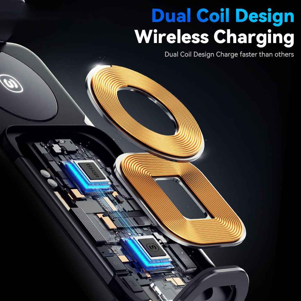 ESSAGER Car Air Vent Phone Holder Wireless Charger ABS+Glass Charging Bracket
