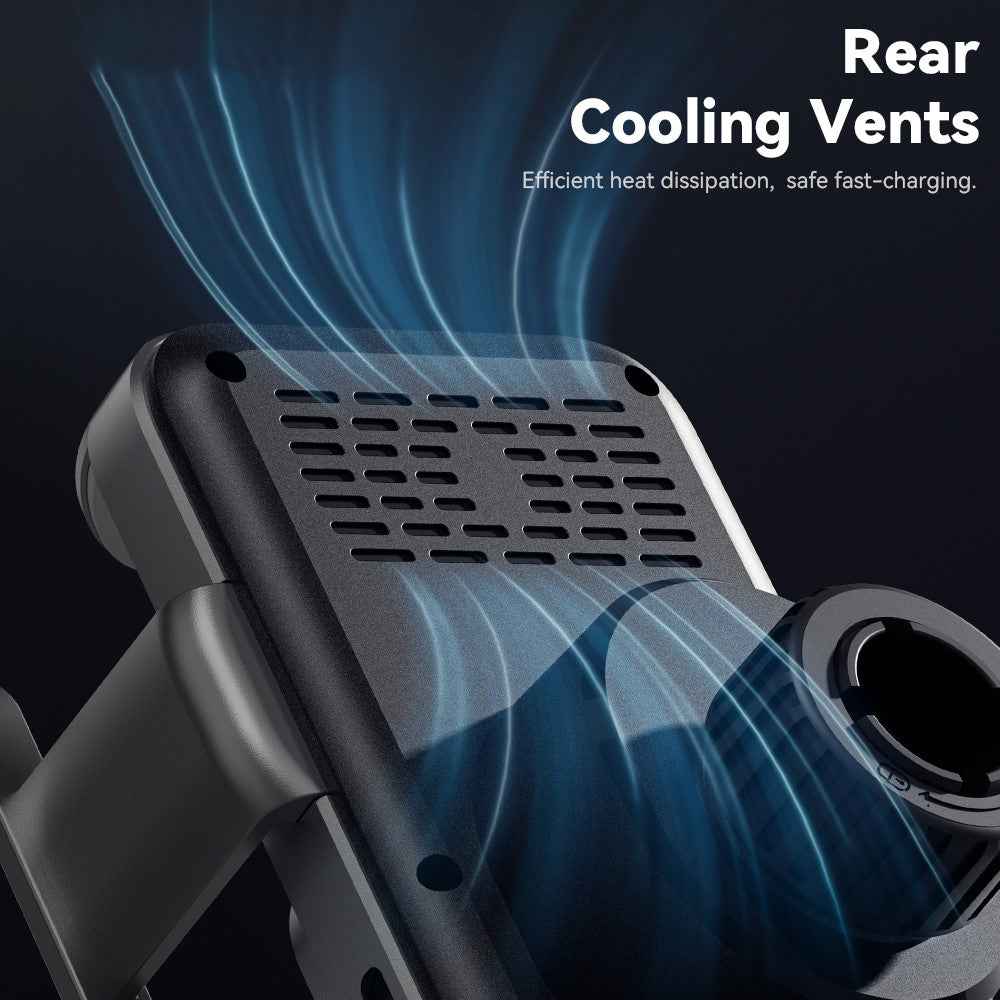 ESSAGER Car Air Vent Phone Holder Wireless Charger ABS+Glass Charging Bracket